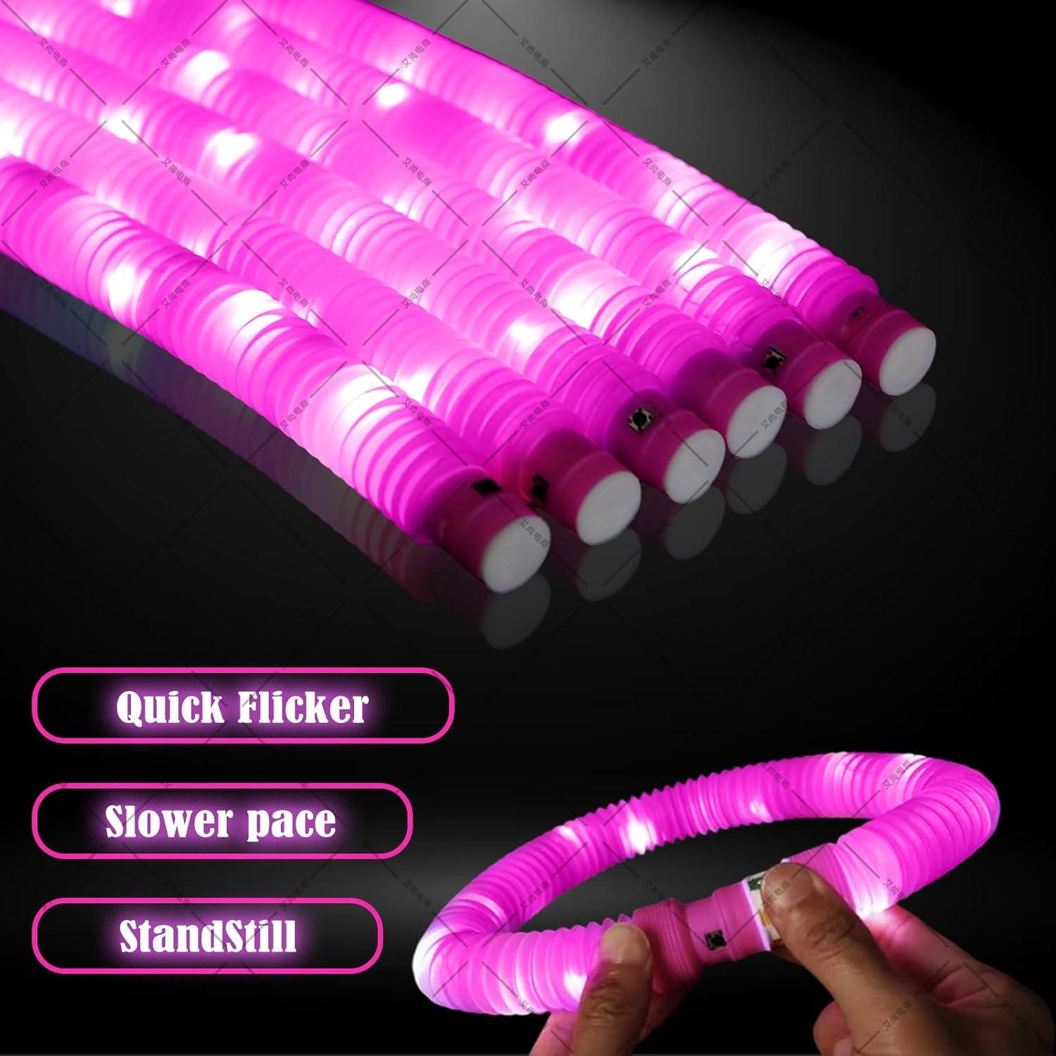 Tubos de Pop Iluminados Rosa 24 Piezas - Suministros de Fiesta