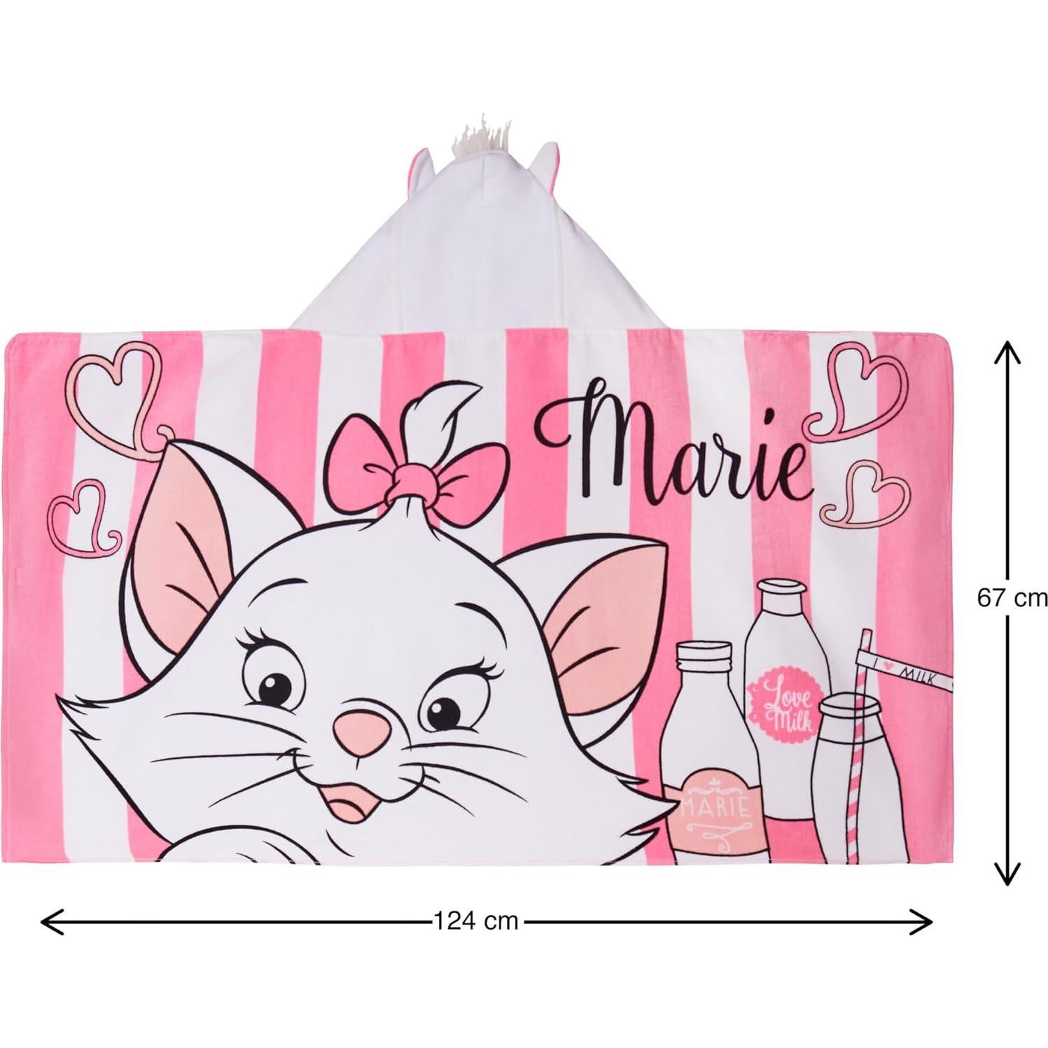 Toalla con Capucha Disney Marie 125x75cm 100% Algodón