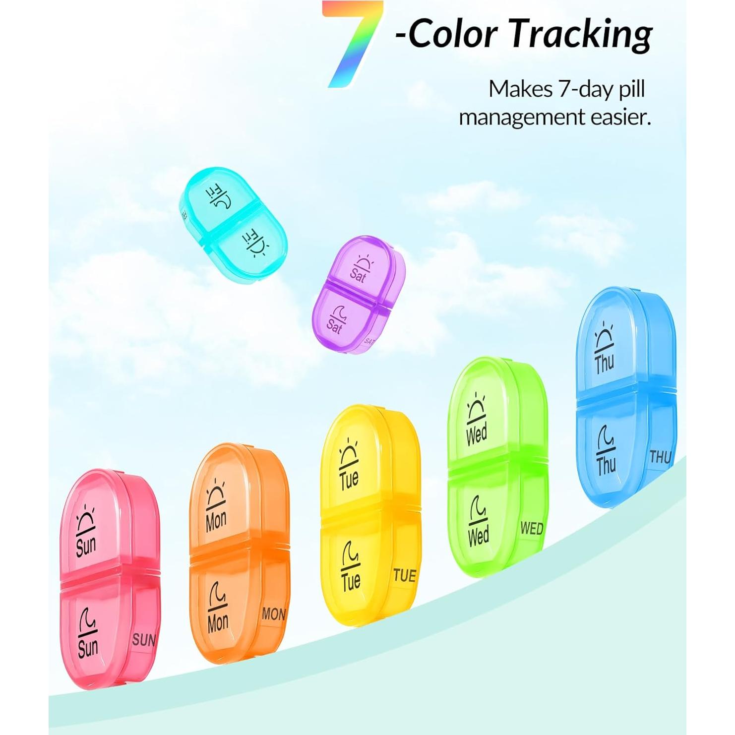 Organizador Semanal de Pastillas ZIKEE AM PM 7 Días Libre BPA