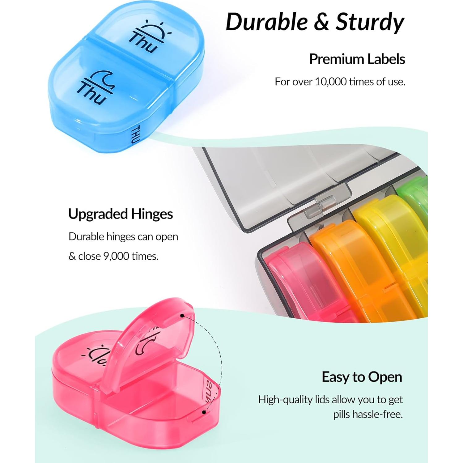 Organizador Semanal de Pastillas ZIKEE AM PM 7 Días Libre BPA