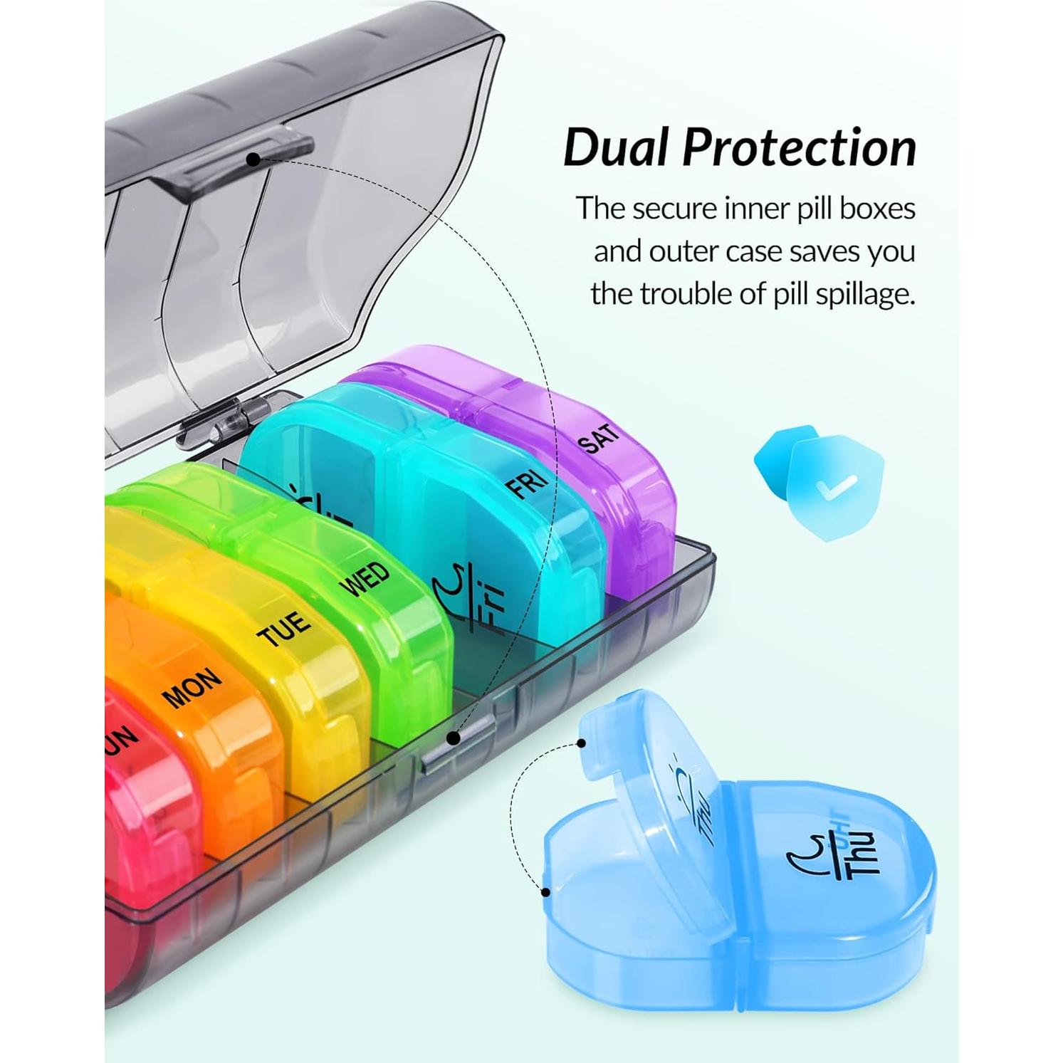 Organizador Semanal de Pastillas ZIKEE AM PM 7 Días Libre BPA