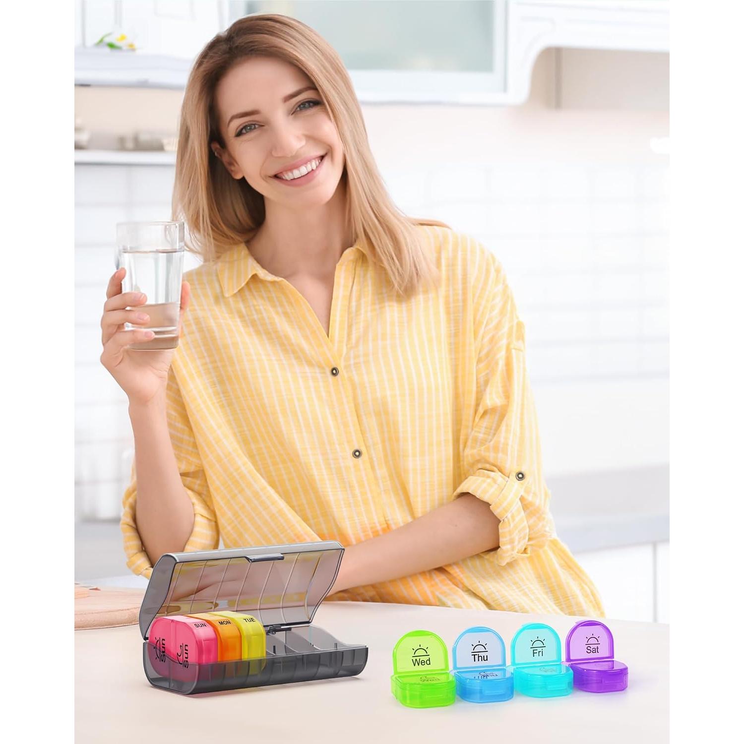 Organizador Semanal de Pastillas ZIKEE AM PM 7 Días Libre BPA