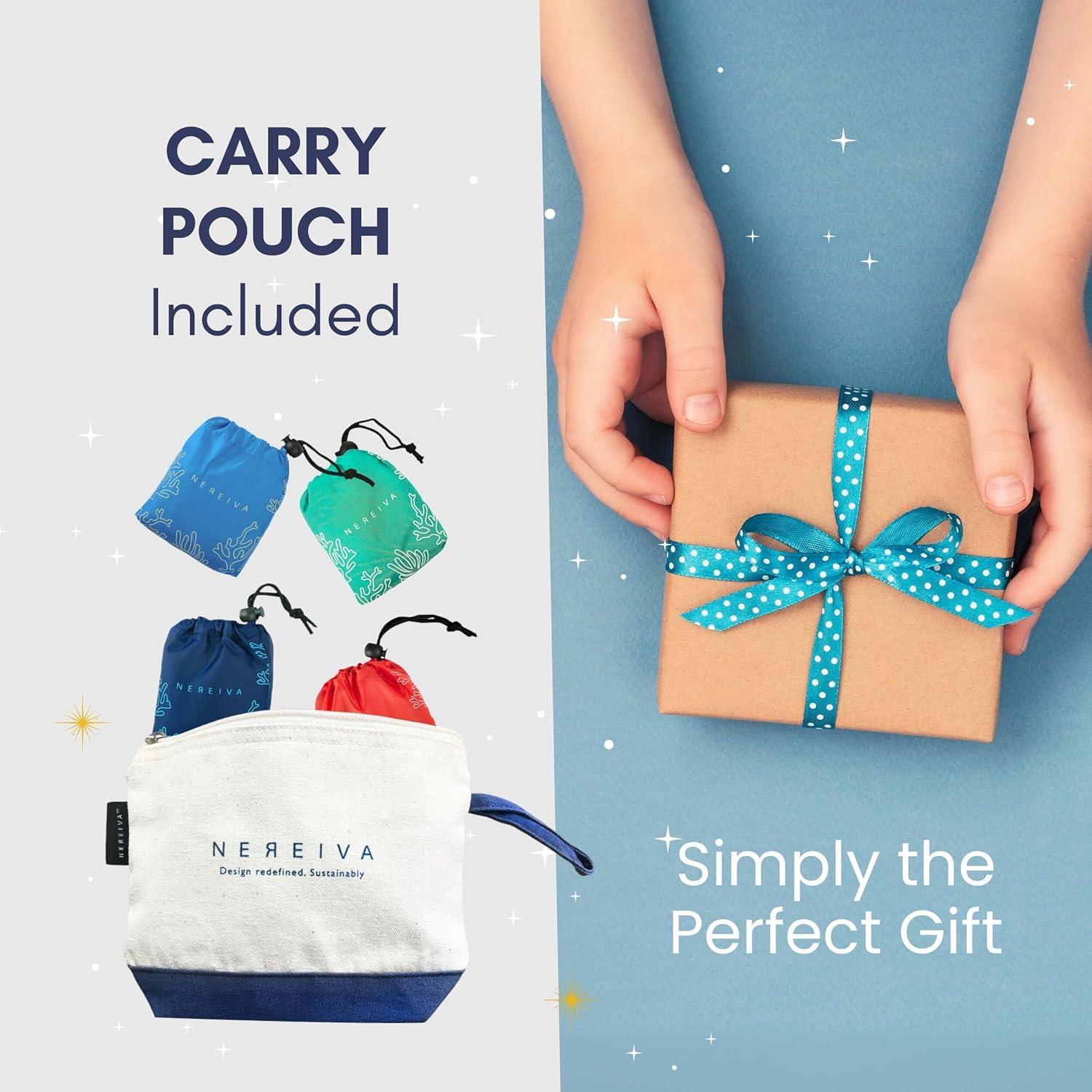 Paquete de 4 bolsas de supermercado plegables Nereiva - 25 kg