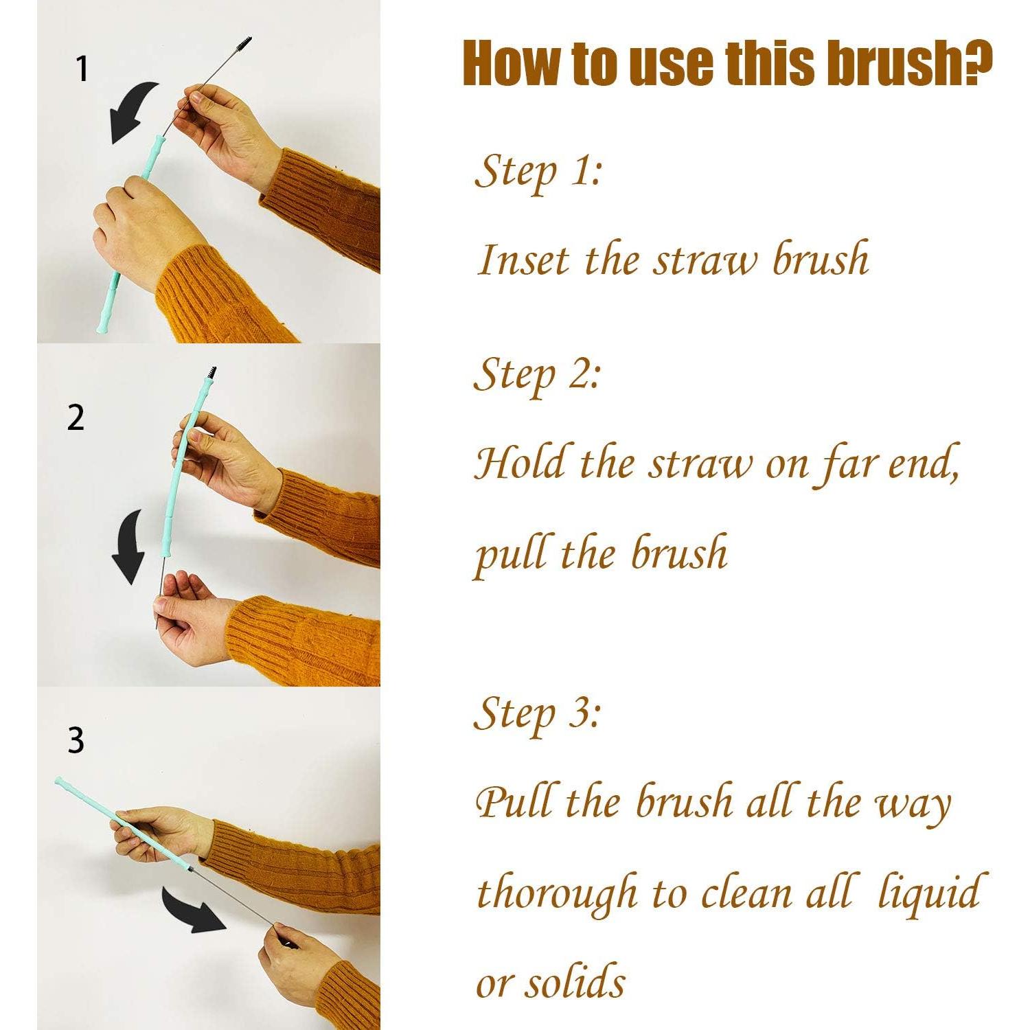 Pajitas de Silicona Reutilizables ALINK con Estuche Azul