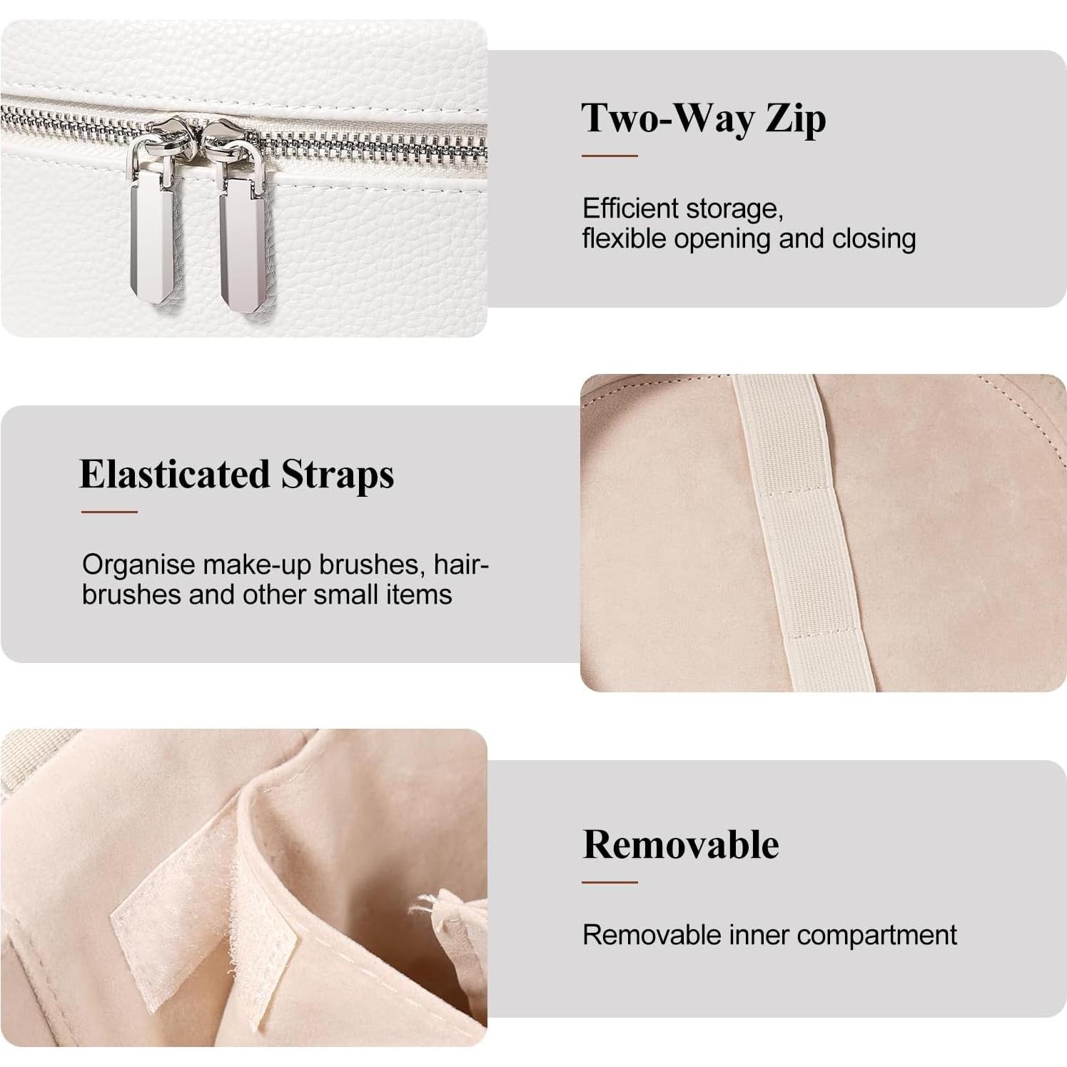 Bolsa de Maquillaje Honitty Beige 19.3x14x15.2 cm con Asa