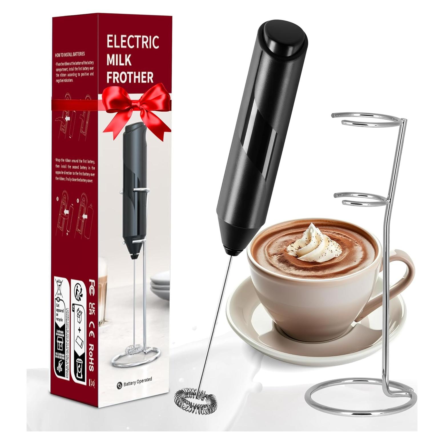 Espumador de Leche Eléctrico YSSOA con Soporte Acero Inoxidable