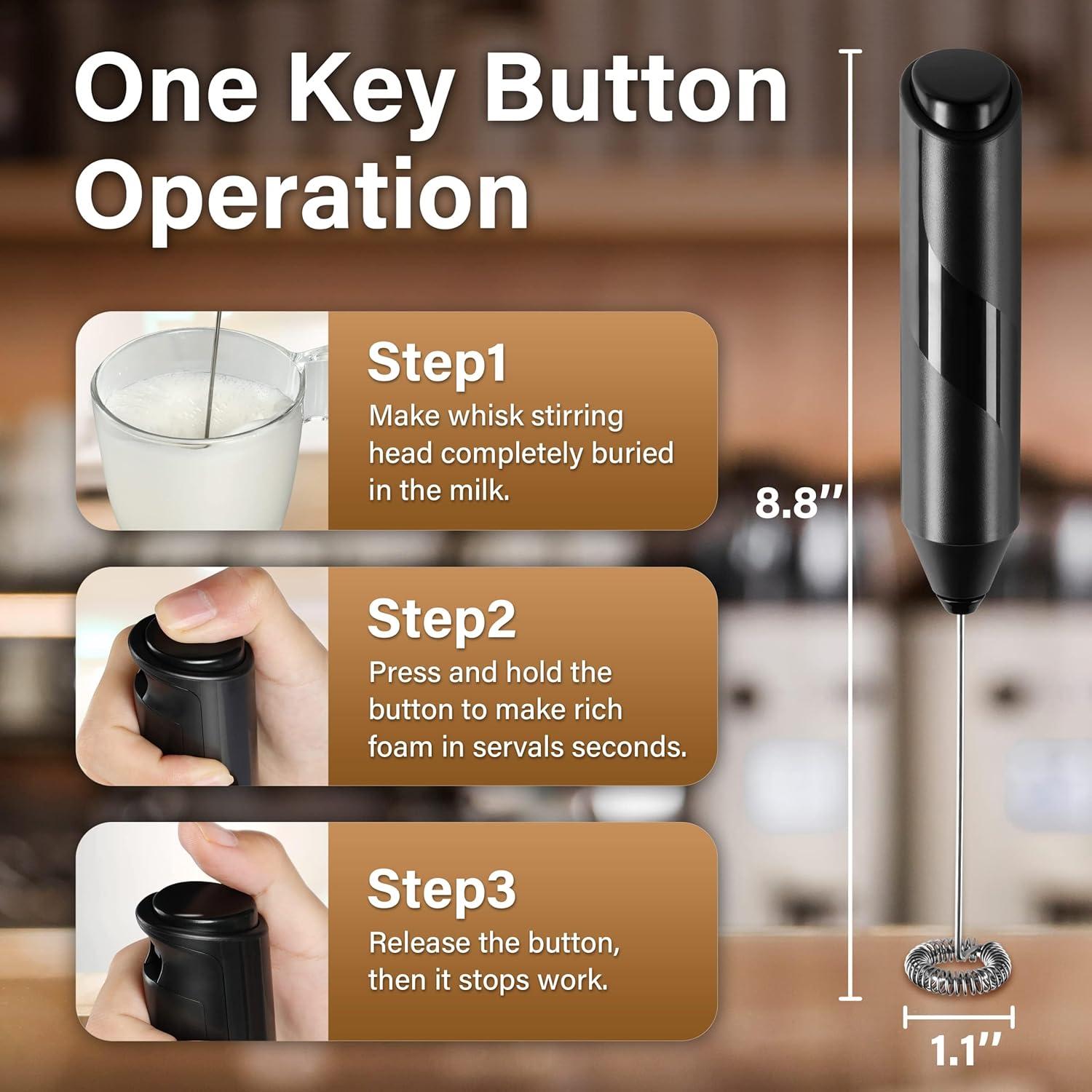Espumador de Leche Eléctrico YSSOA con Soporte de Acero Inoxidable