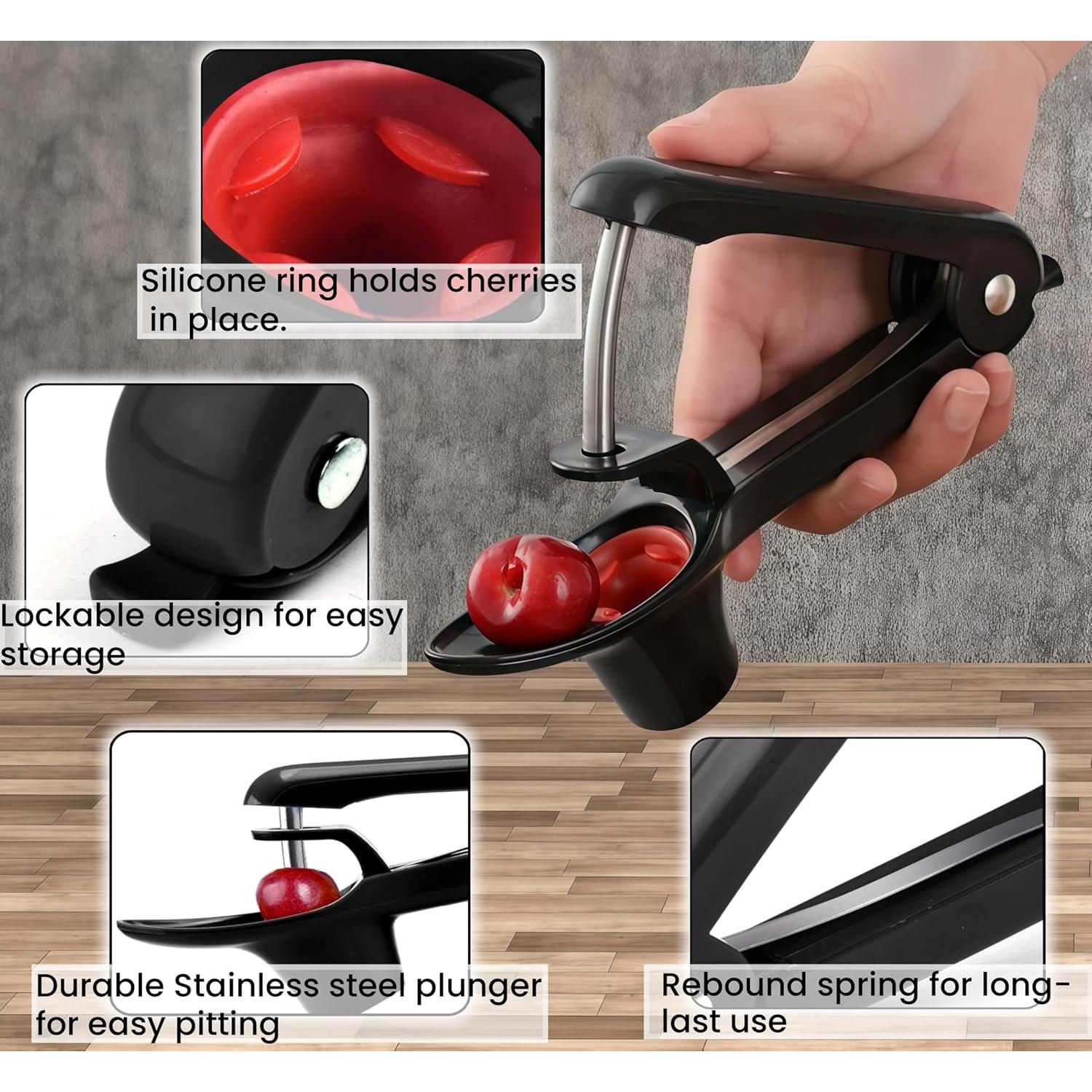 Deshuesador de Cereza VOVEA Acero Inoxidable Negro 119g