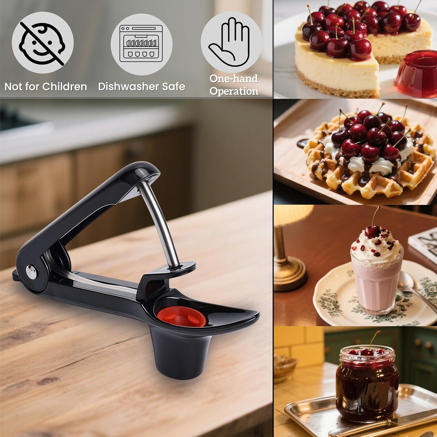 Deshuesador de Cereza VOVEA Acero Inoxidable Negro 119g