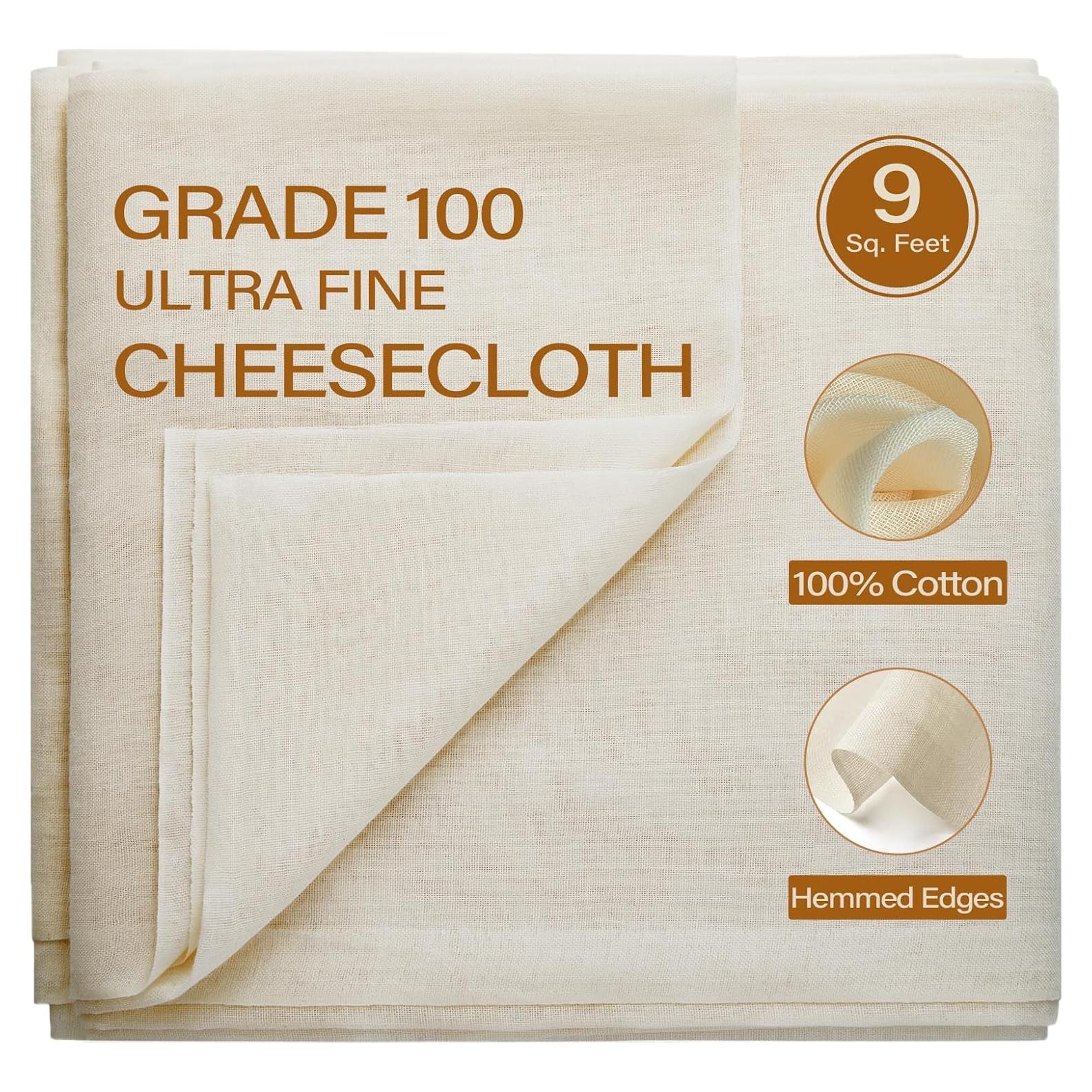 Tela de Queso eFond 1 Yarda Grado 100 Algodón Natural