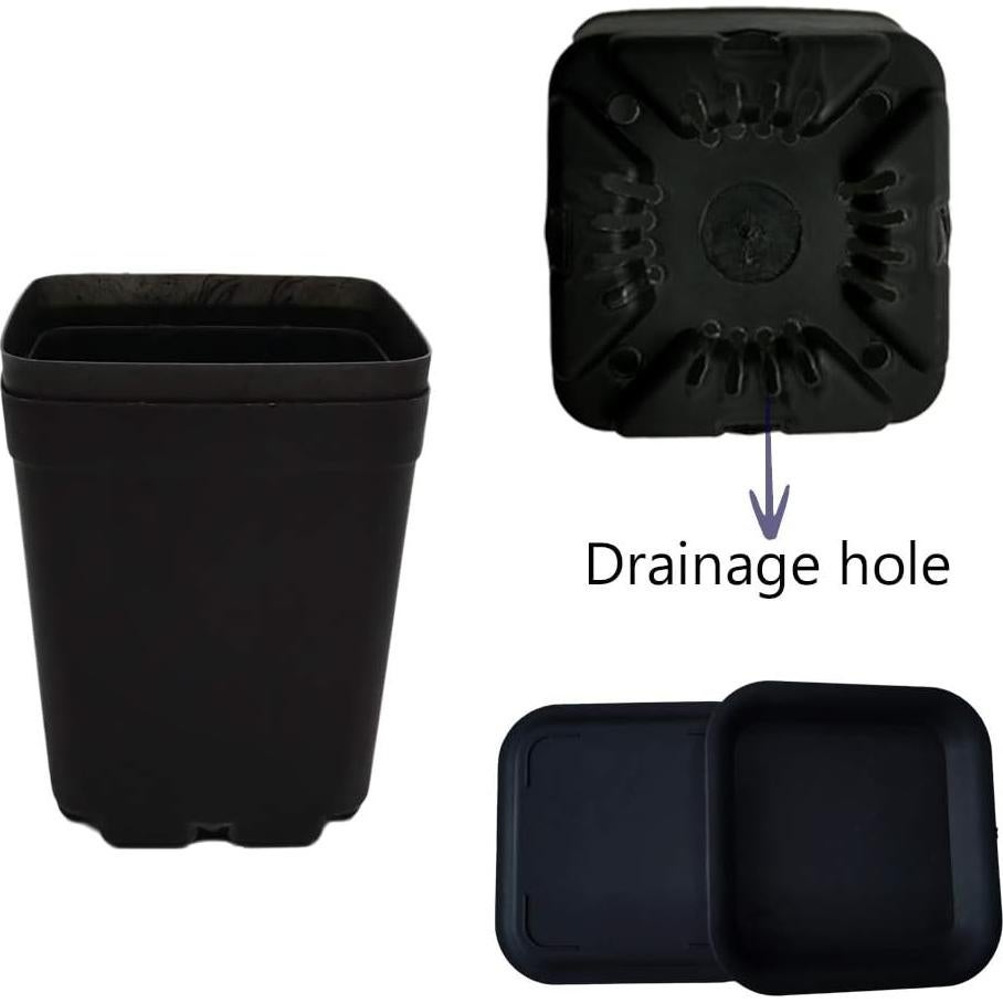 Paquete de 24 Macetas Negras Cuadradas OJYUDD 7x7x7.7cm