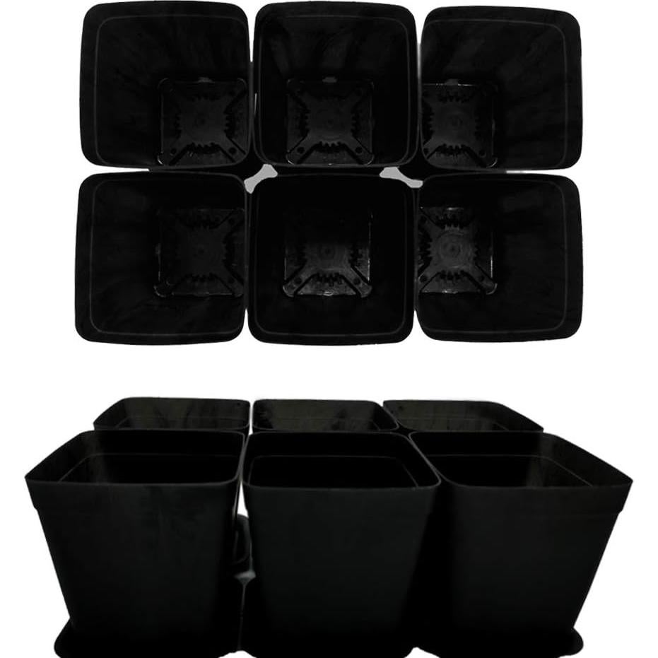 Paquete de 24 Macetas Negras Cuadradas OJYUDD 7x7x7.7cm
