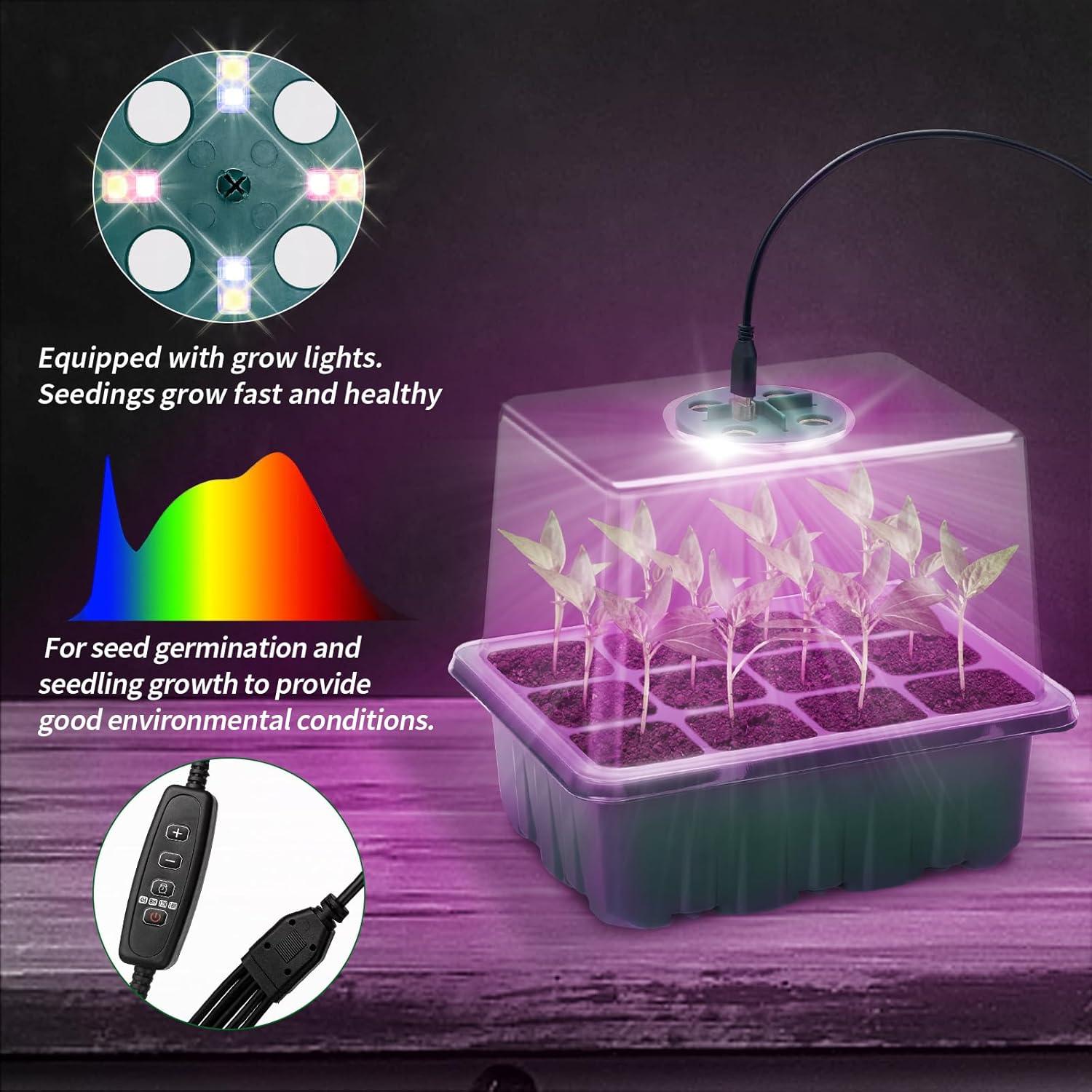 Kit de Inicio de Semillas Idealife 2 Piezas con Luz LED