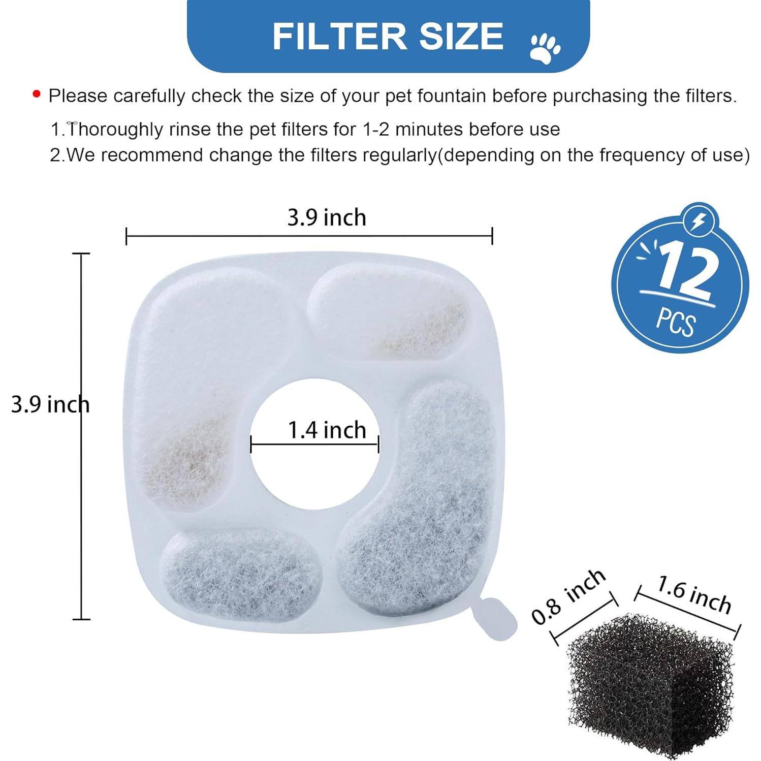 Filtros de Reemplazo para Fuente de Agua RBAYSALE - 24 Piezas