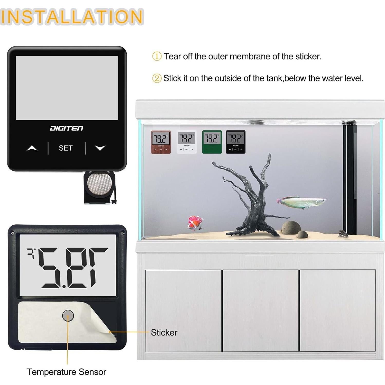 Termómetro Digital para Acuario DIGITEN AT33-B con Pantalla LCD