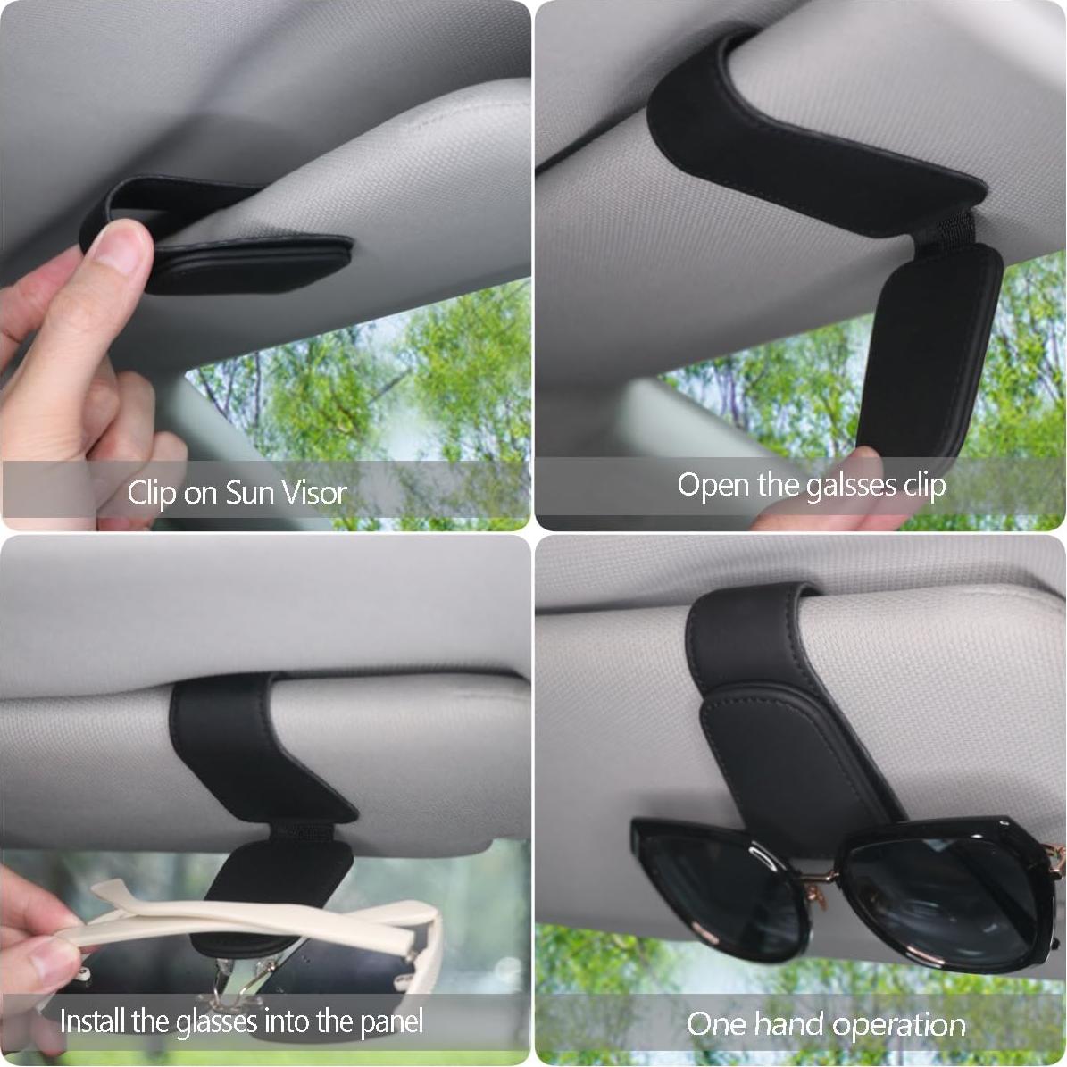 Soporte de Gafas de Sol para Auto CHOSMOYI 2 Paquetes Negro
