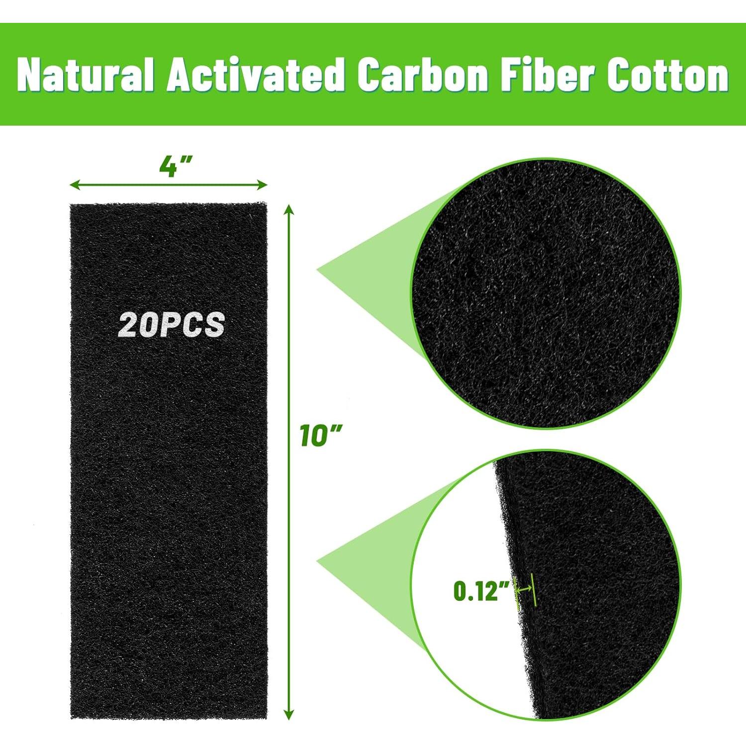 Filtros de Ventilación de Carbón Activado UCandy 4x10" - Paquete de 10