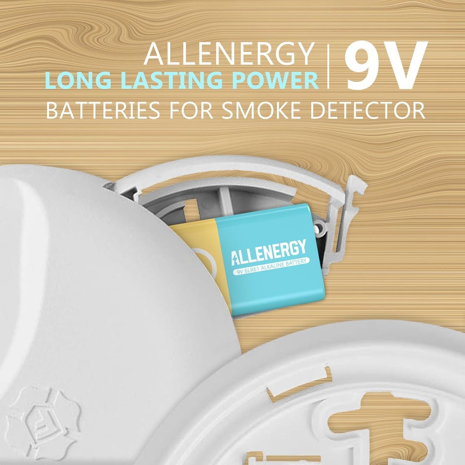 Baterías Alcalinas 9V ALLENERGY Paquete de 2 Larga Duración