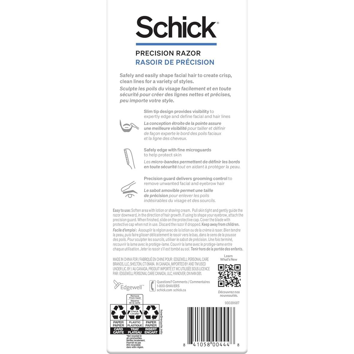 Razor de Precisión Schick para Hombres - Paquete de 1