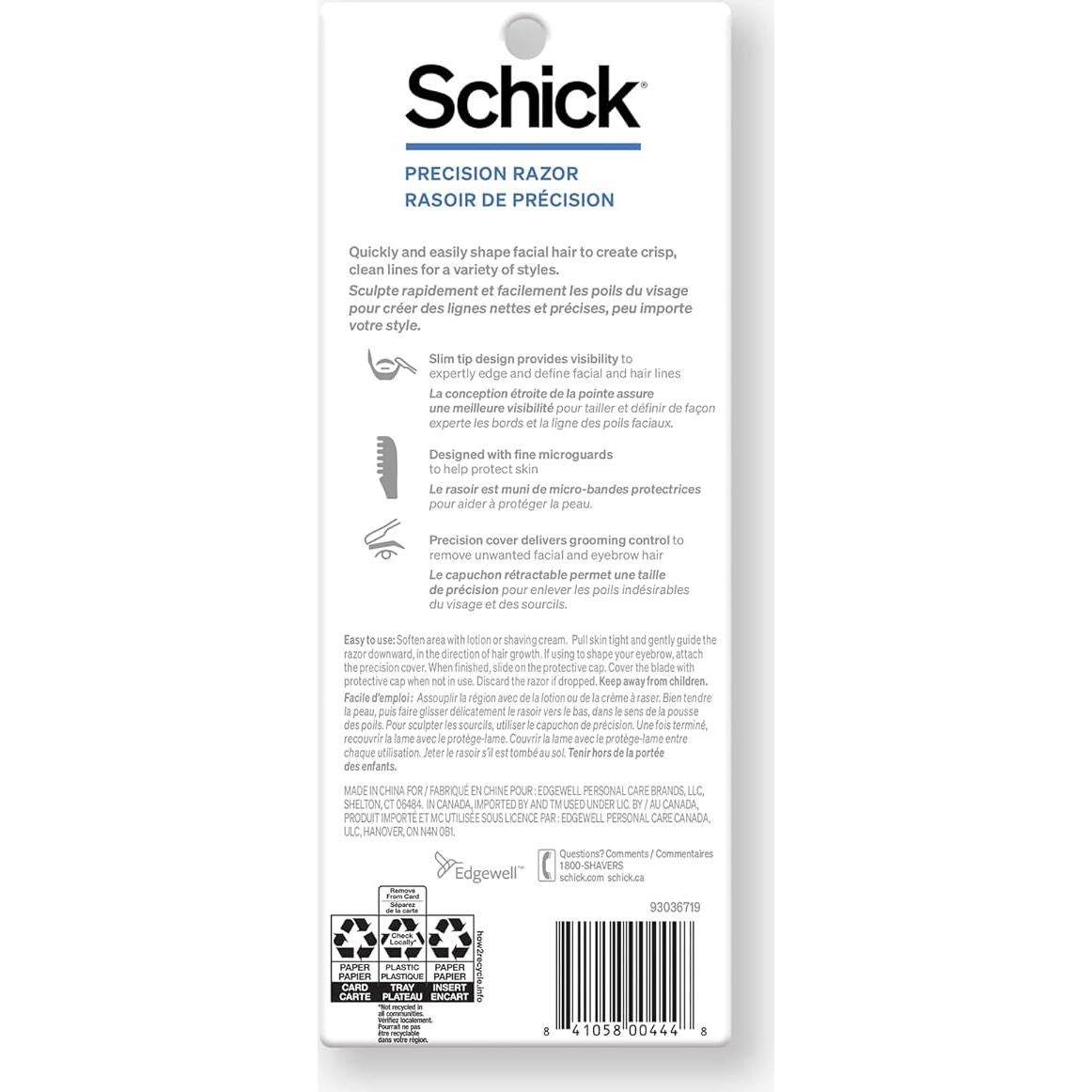 Razor de Precisión Schick para Hombres - Paquete de 1