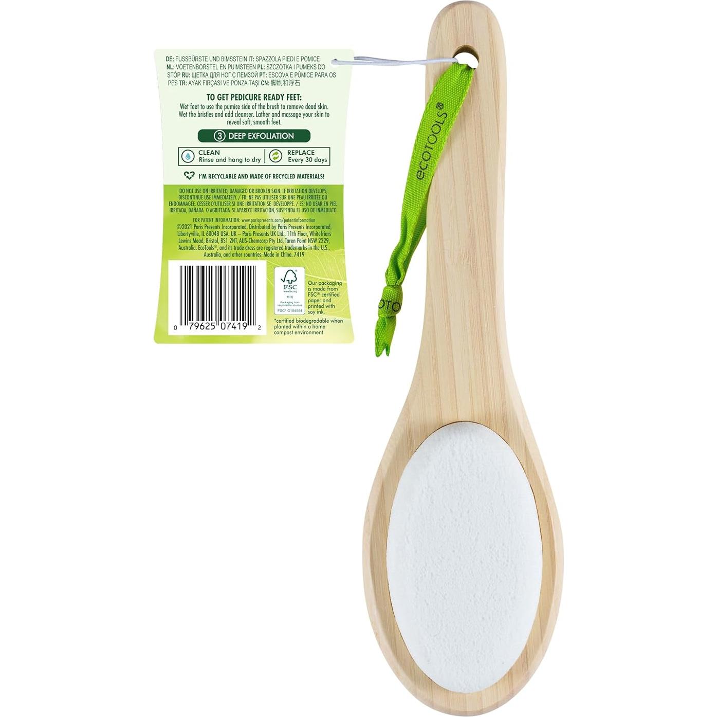 Cepillo de pies EcoTools de bambú y piedra pómez 1 cuenta