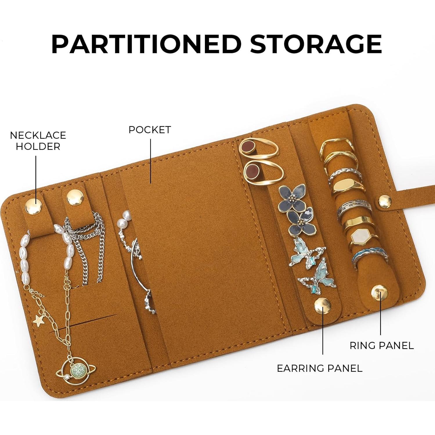 Organizador de Joyería de Viaje Matutinus en Cuero Marrón