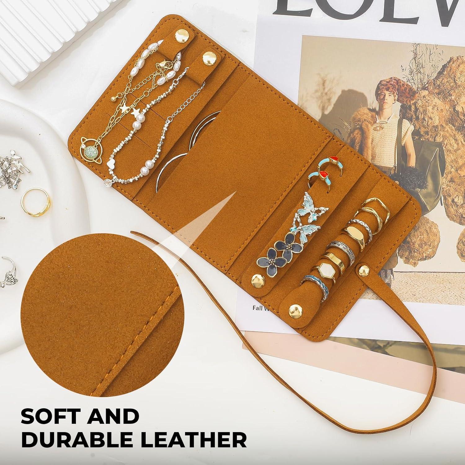 Organizador de Joyería de Viaje Matutinus en Cuero Marrón