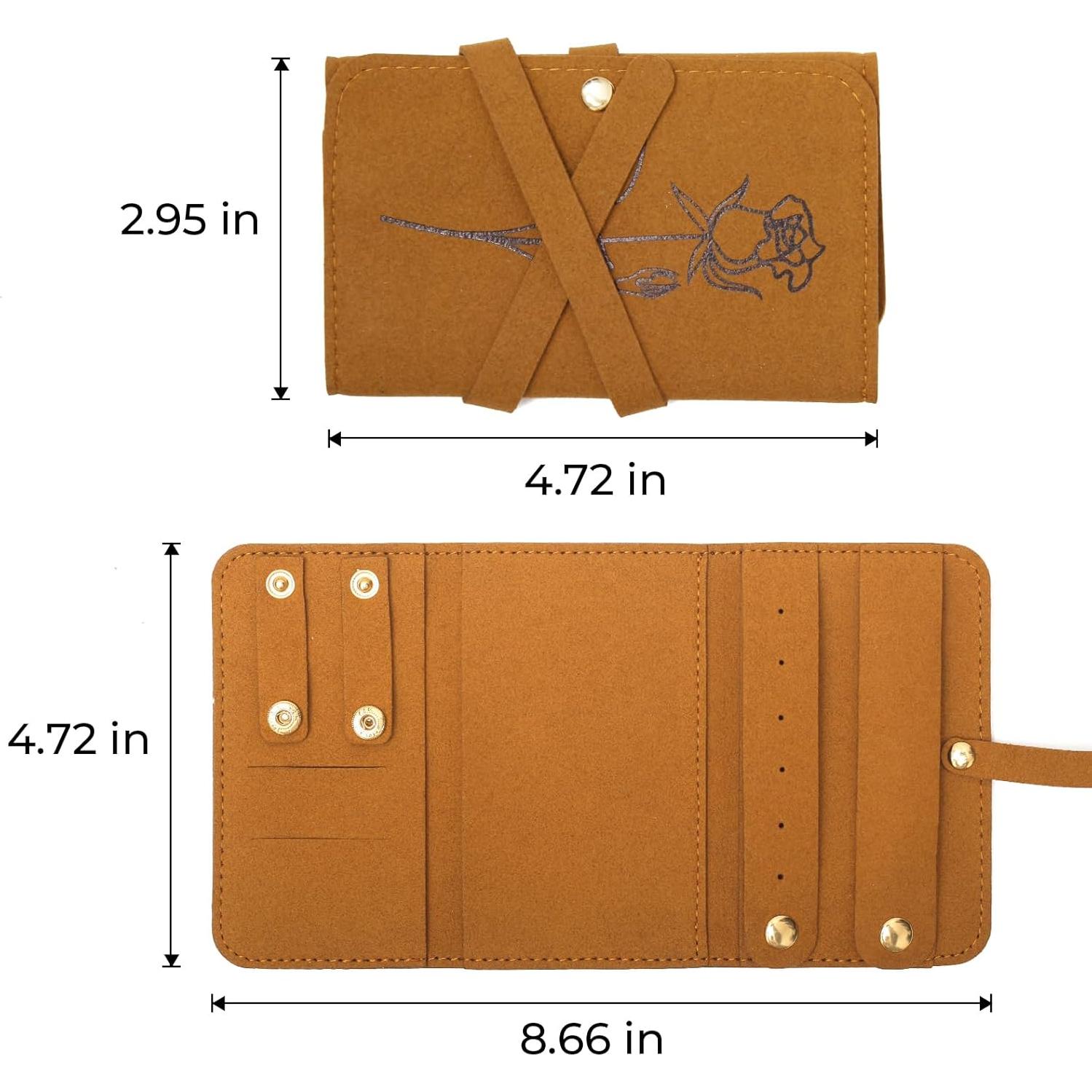 Organizador de Joyería de Viaje Matutinus en Cuero Marrón