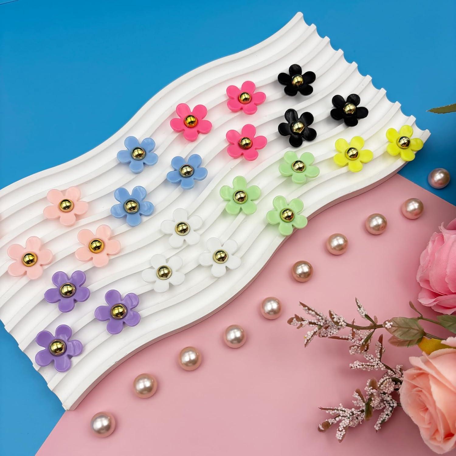 Set de Charms de Flores y Perlas para Zapatos - 18 Piezas