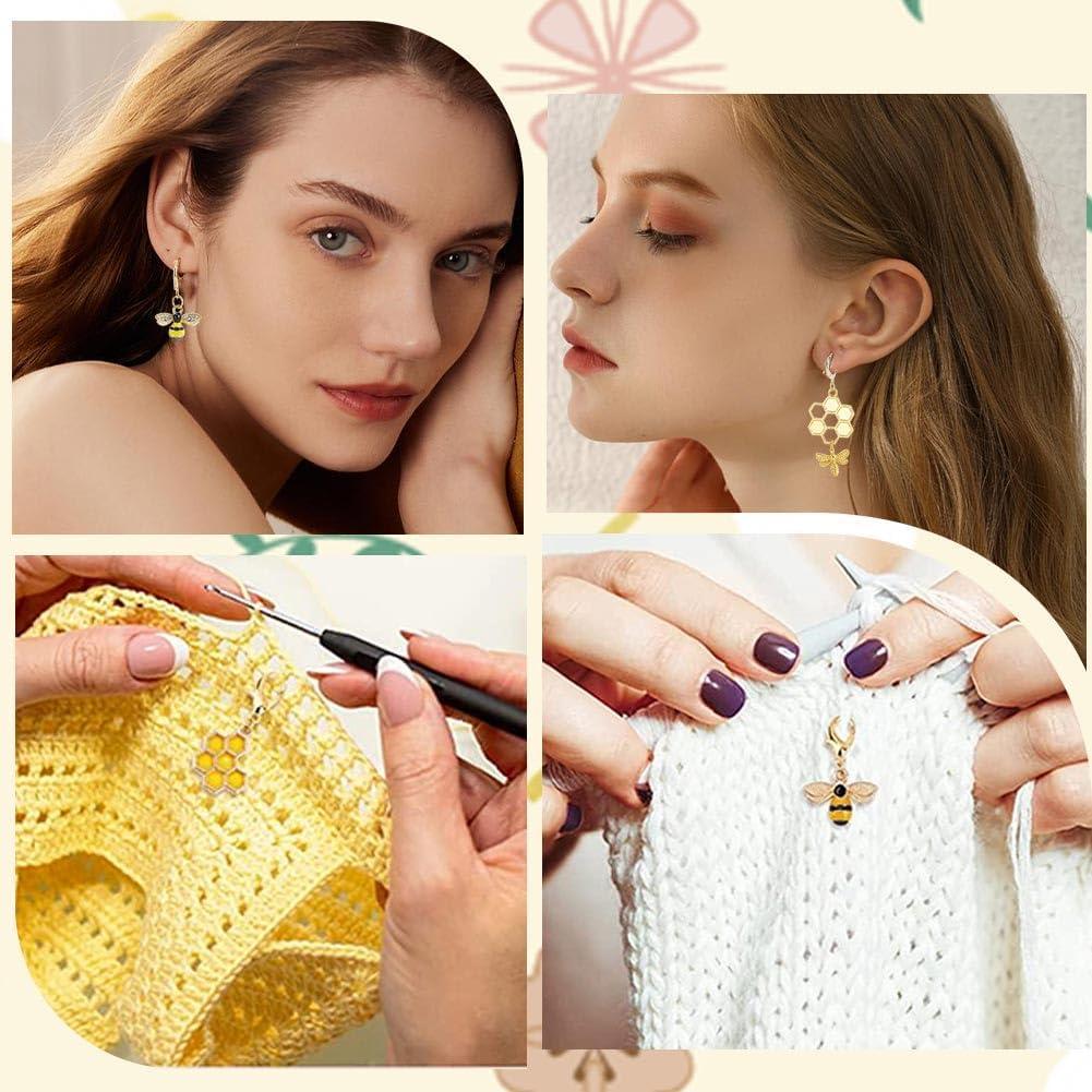 SUNNYCLUE 12 Marcadores de Puntos de Tejido con Encantos