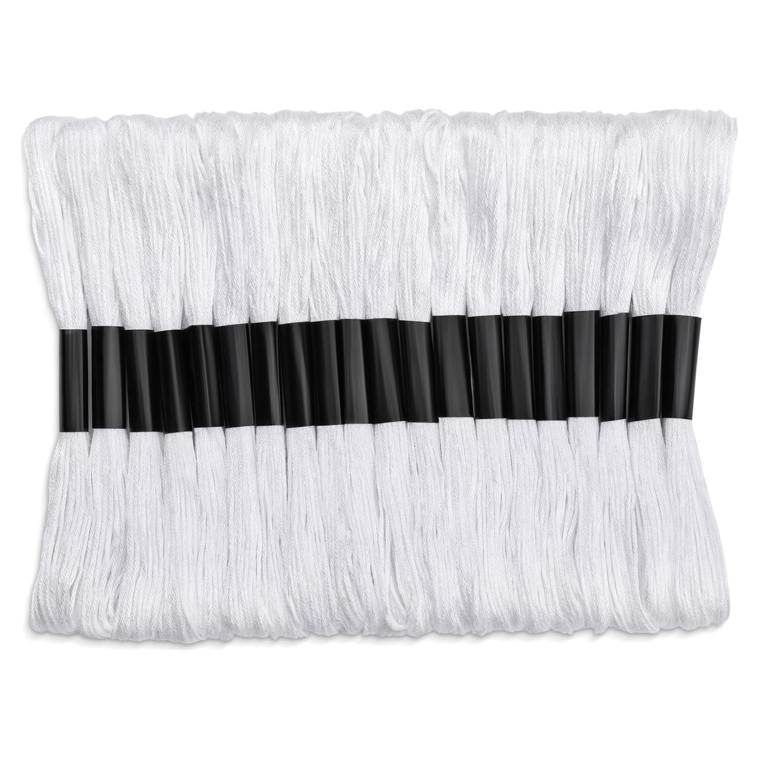 20 Madejas Hilo de Bordar Dercuy Blanco 8m Calidad Premium