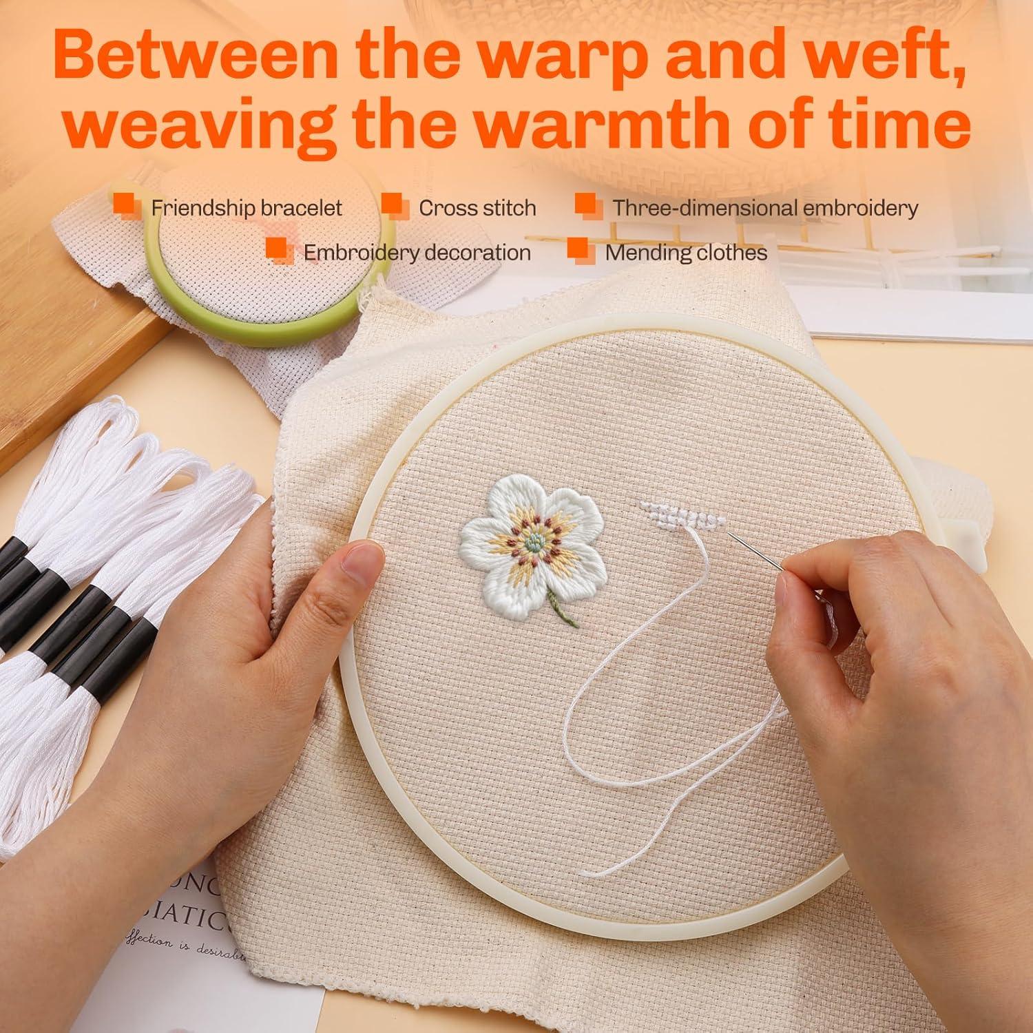 20 Madejas Hilo de Bordar Dercuy Blanco 8m Calidad Premium