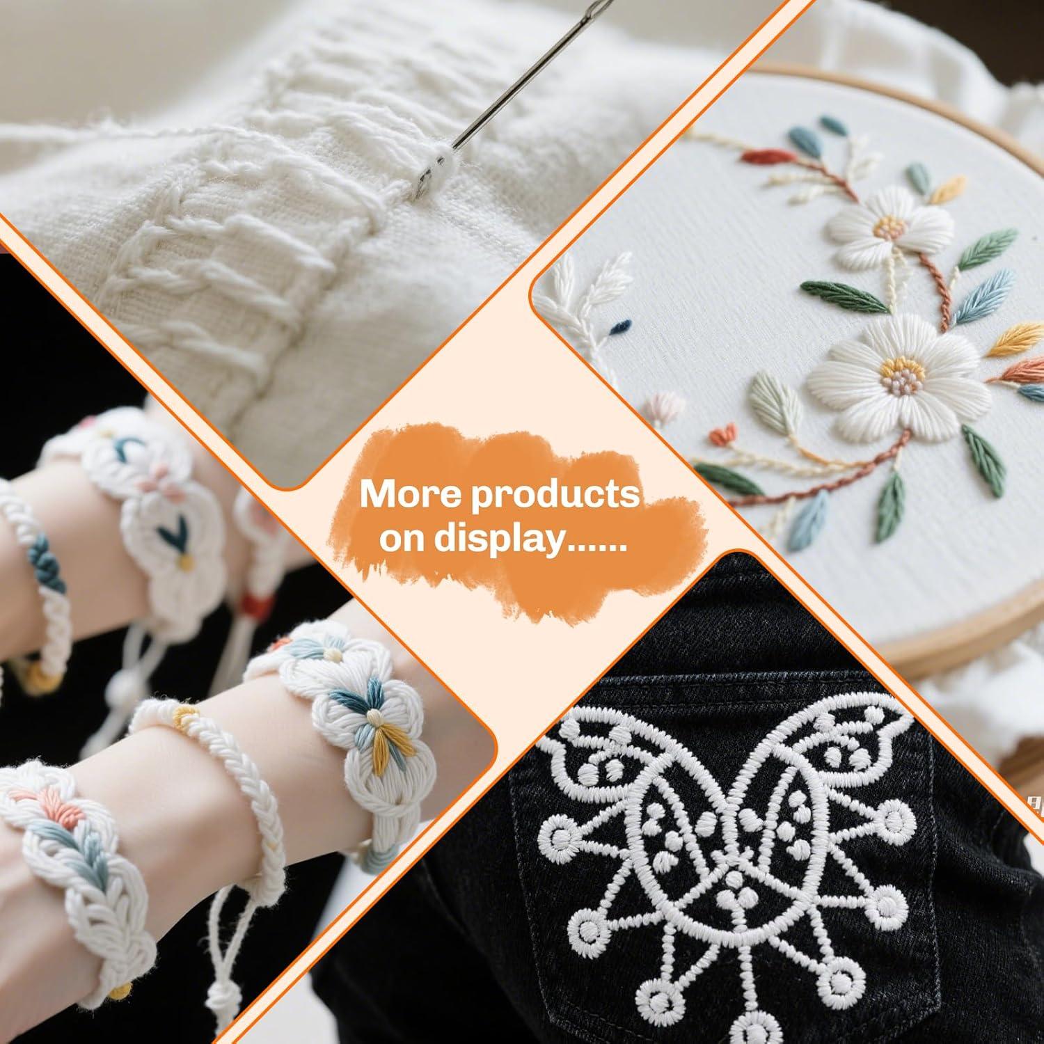 20 Madejas Hilo de Bordar Dercuy Blanco 8m Calidad Premium