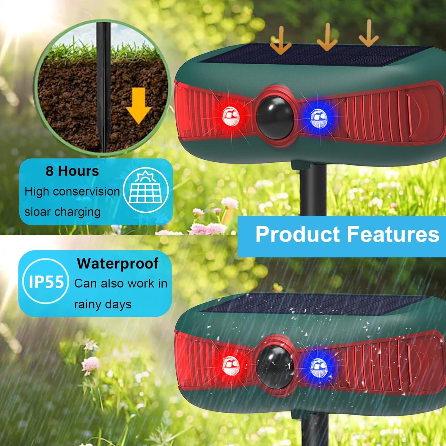 Alarma Solar de Movimiento Anizoowu 130dB con Luz Estroboscópica