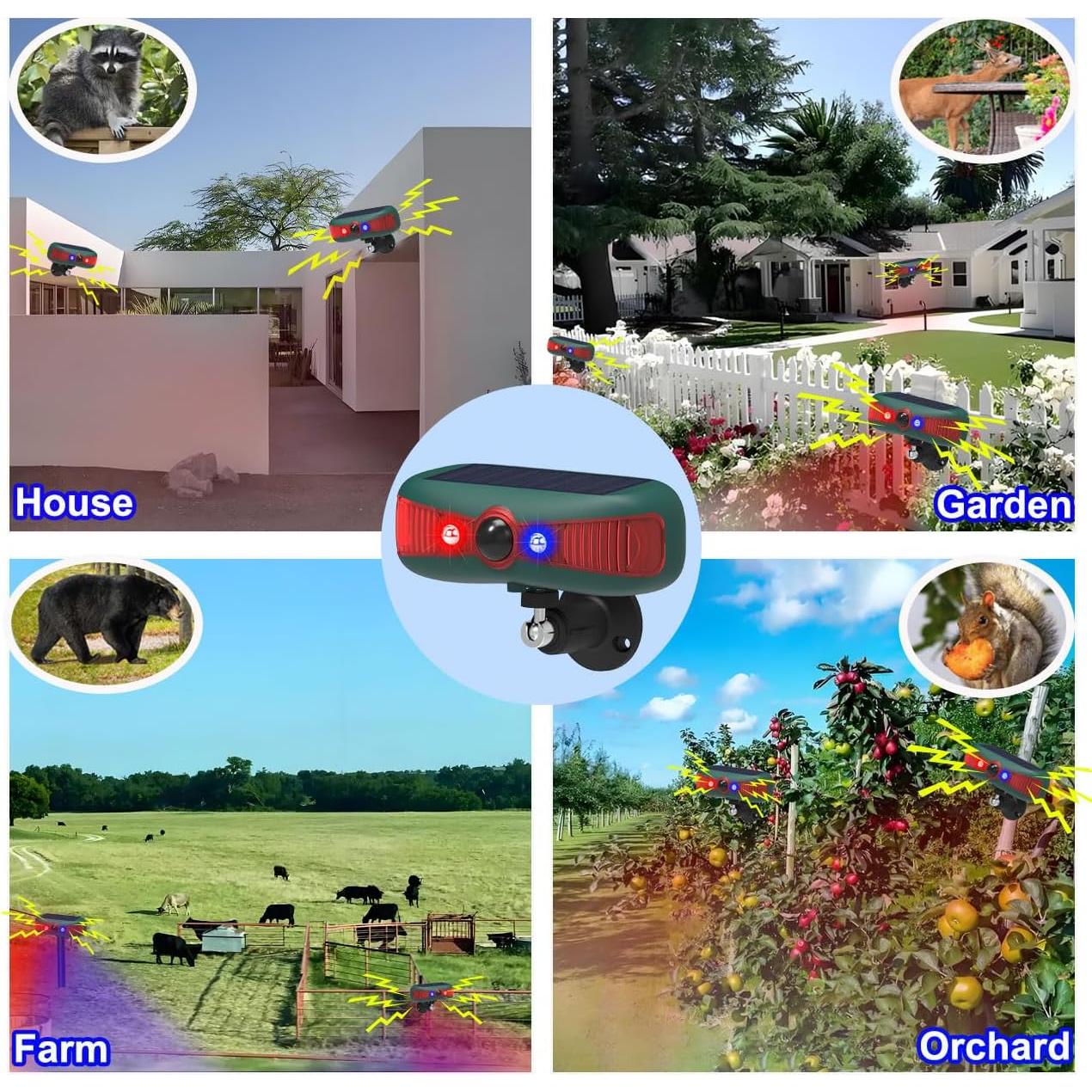 Alarma Solar de Movimiento Anizoowu 130dB con Luz Estroboscópica