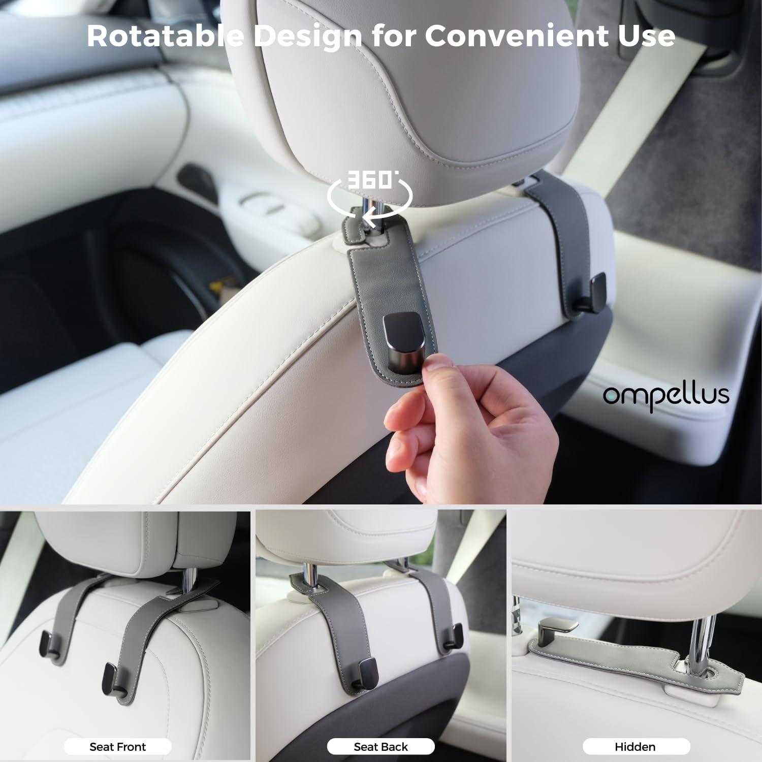 Gancho para Reposacabezas de Coche Ompellus OP-BGT3 - 2 Piezas Gris