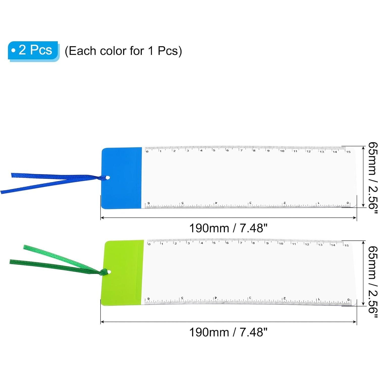 Marcador Lupa PATIKIL 3X con Regla - 2 Colores PVC