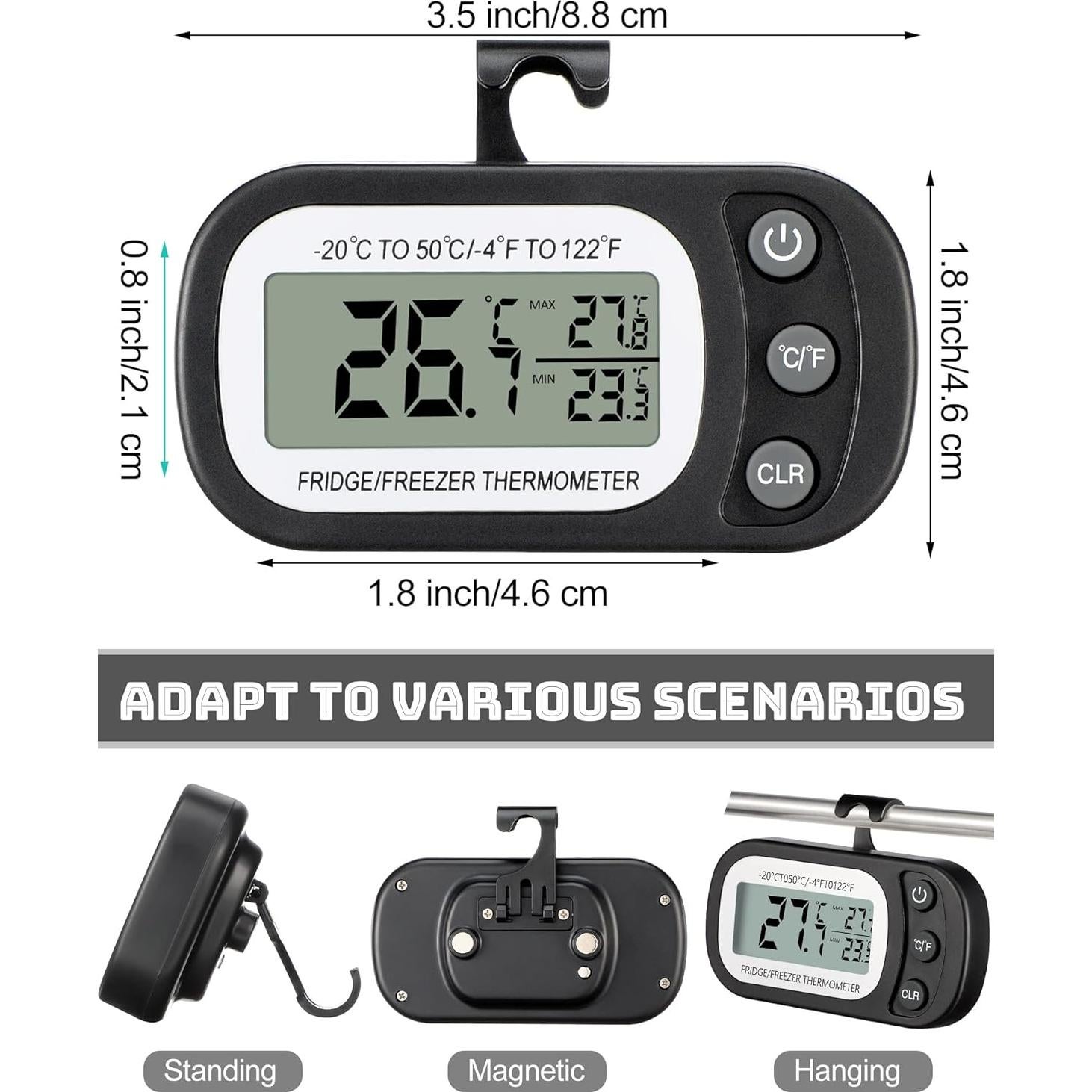 Termómetro Digital Impermeable Frienda 12 Pack Negro LCD