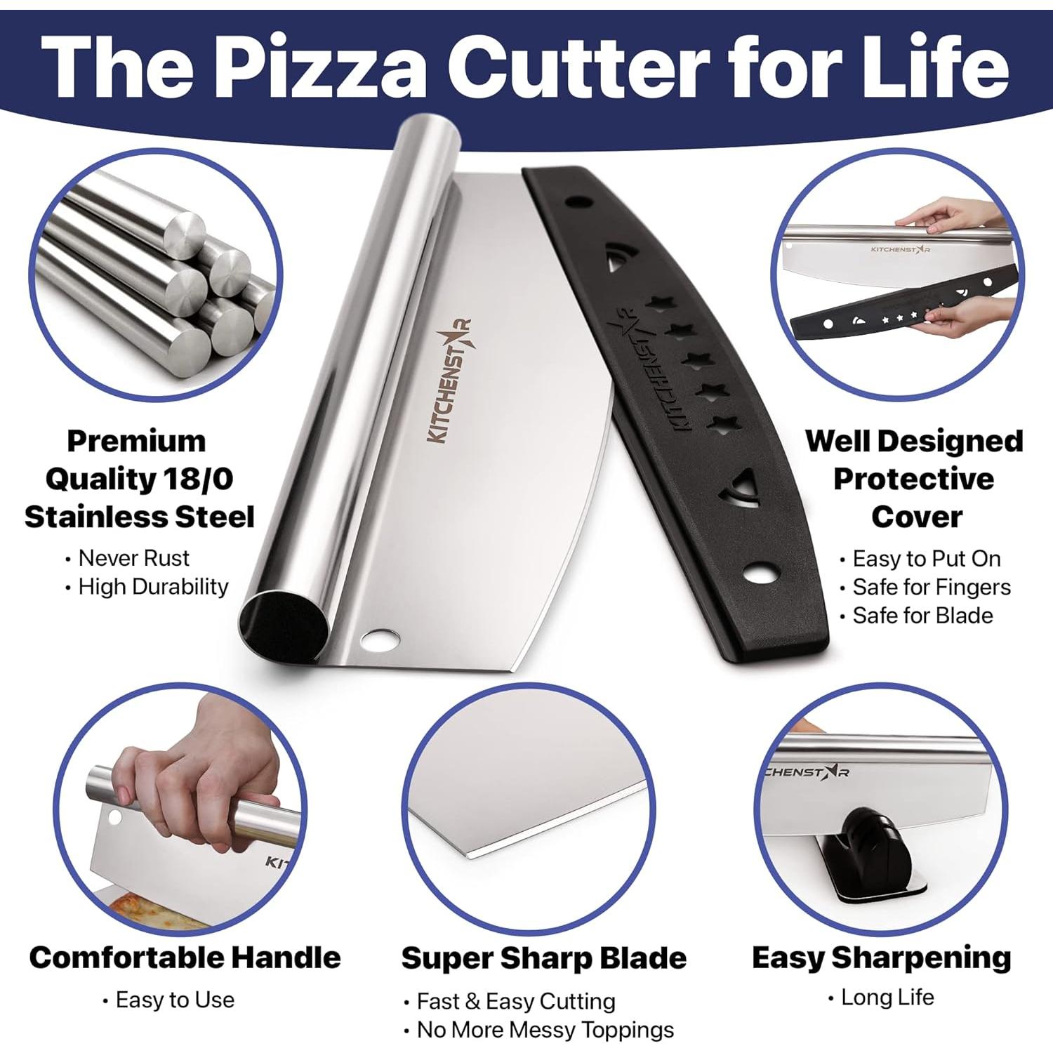 Cortador de Pizza KitchenStar 30 cm Acero Inoxidable Afilado