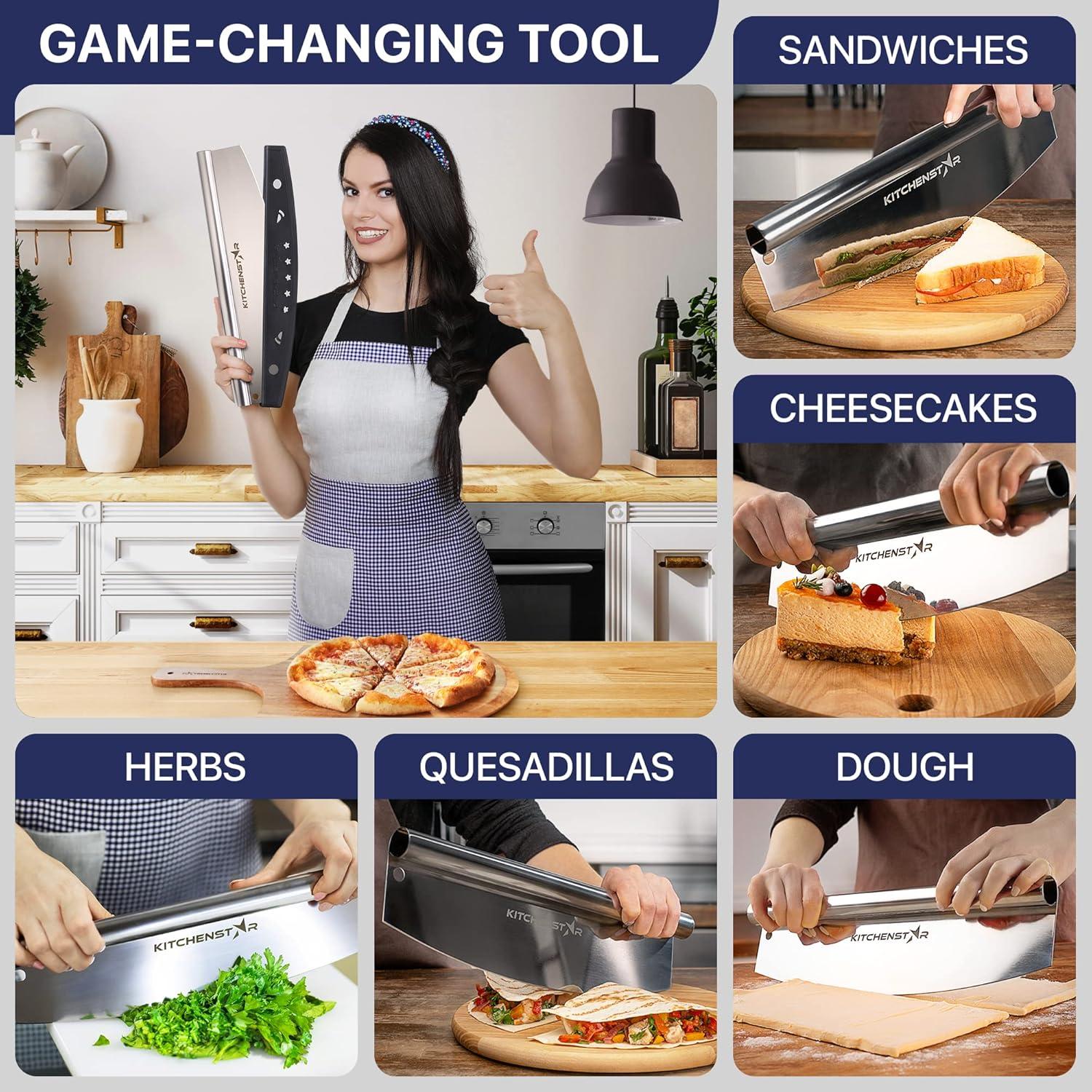 Cortador de Pizza KitchenStar 30 cm Acero Inoxidable Afilado