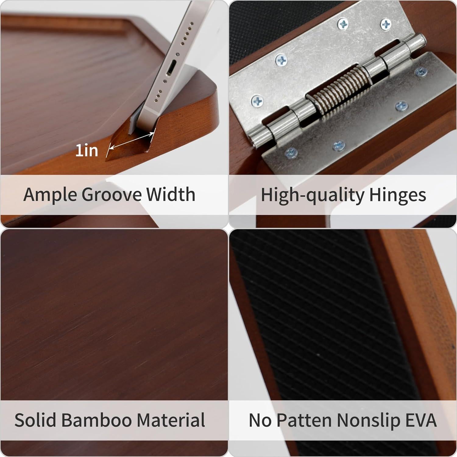 Mesa Lateral para Brazo de Sofá Jolitac - Madera Marrón 27.7x20.1cm