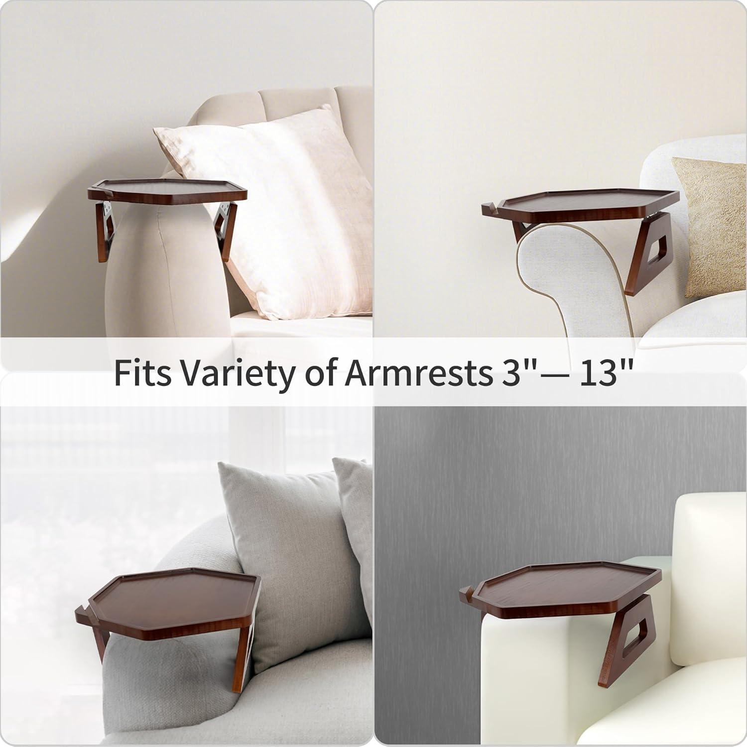 Mesa Lateral para Brazo de Sofá Jolitac - Madera Marrón 27.7x20.1cm