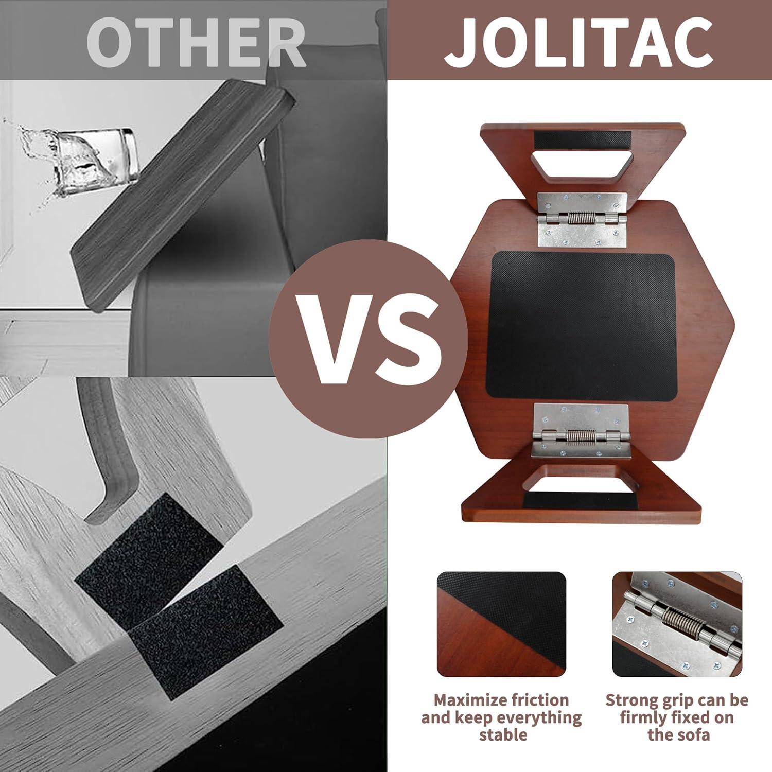 Mesa Lateral para Brazo de Sofá Jolitac - Madera Marrón 27.7x20.1cm