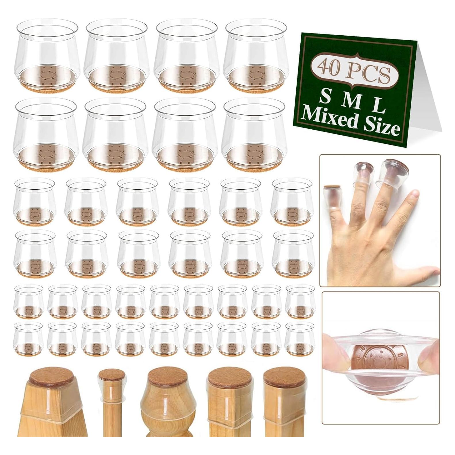 40 Protectores de Suelo Silicona Cuiwos para Patas de Sillas