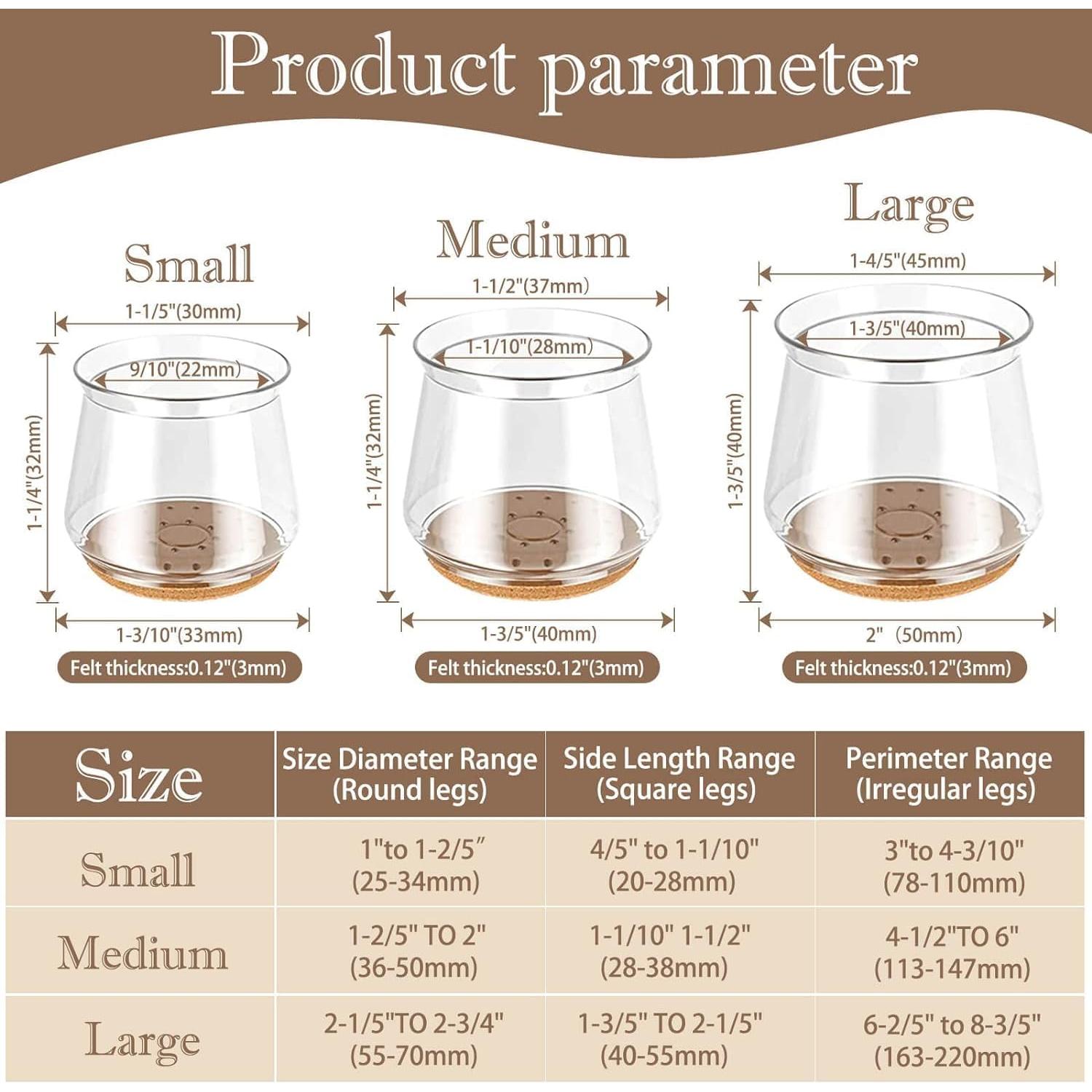 40 Protectores de Suelo Silicona Cuiwos para Patas de Sillas