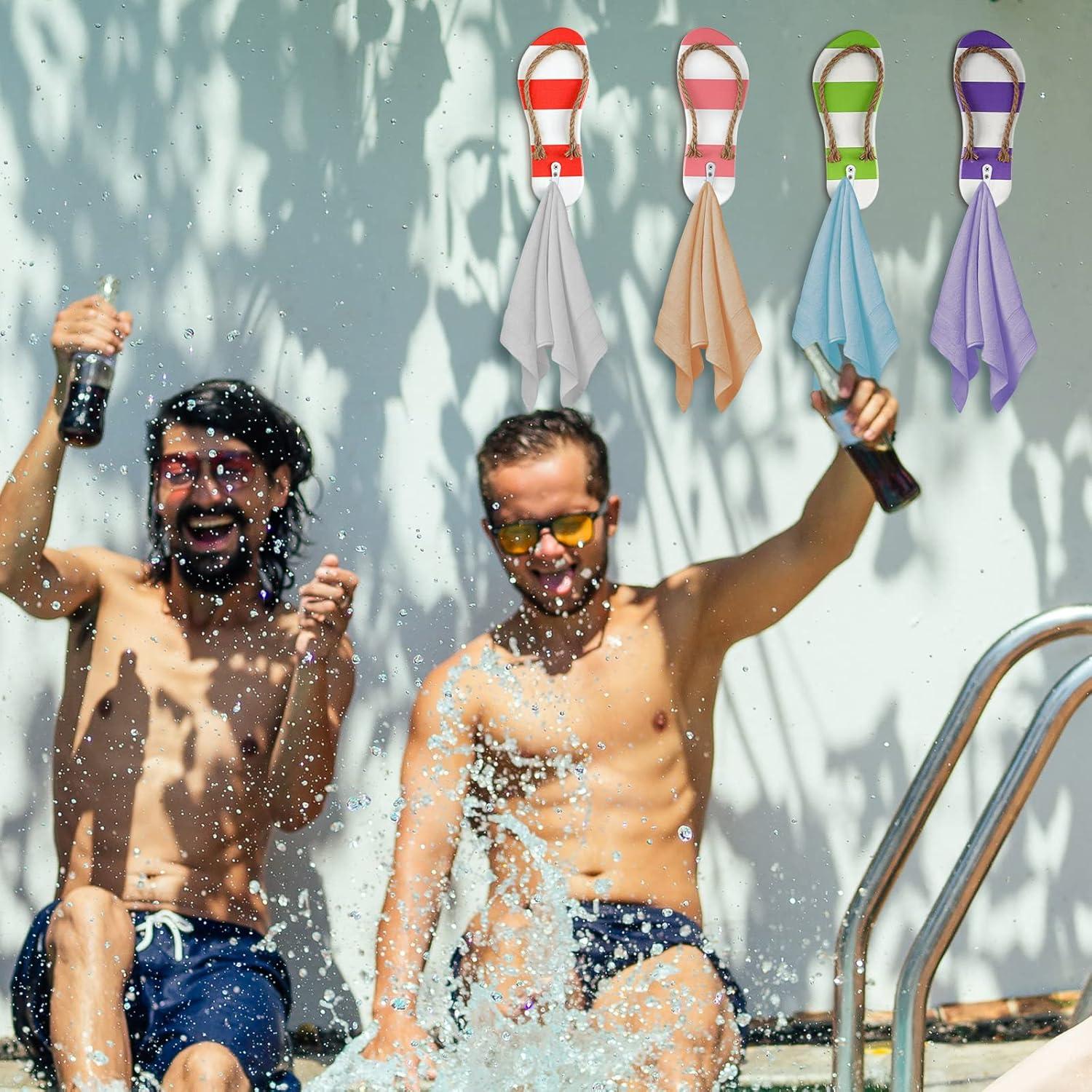 Ganchos de Pared Sintuff 4 Pcs Chancleta Madera Decorativos