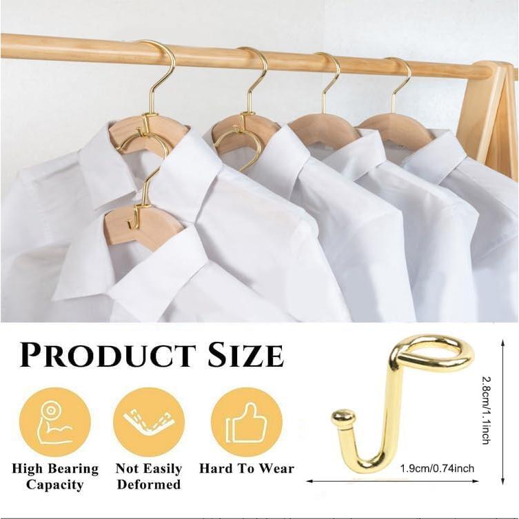 Perchas de Metal Dorado Koobay - Paquete de 36 Ganchos Organizadores