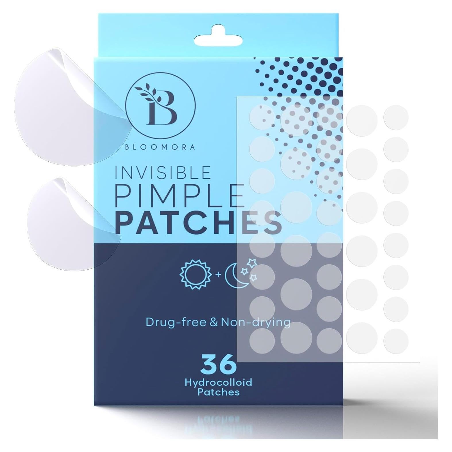 Invisible Pimple Patches for Face (36 Count), Zit Patches for Blemishes, Hydrocolloid Bandages, Zit Stickers for Face - S/L Sizes