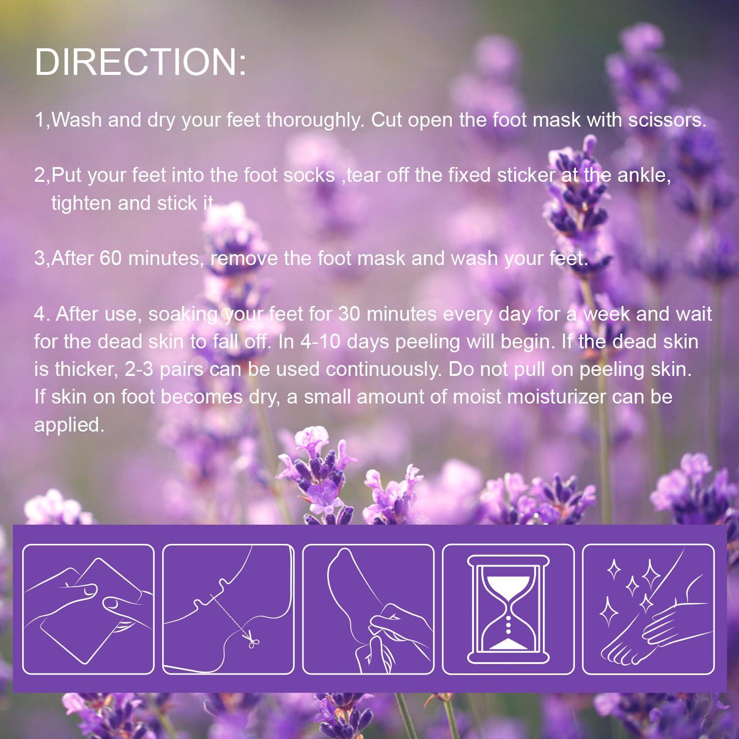 Mascarilla Exfoliante para Pies ILISYA - 5 Calcetines Lavanda