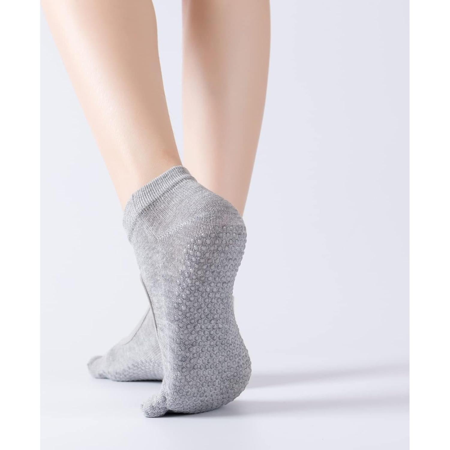 Calcetines de Yoga Antideslizantes para Mujeres - Sin Dedos, Negro
